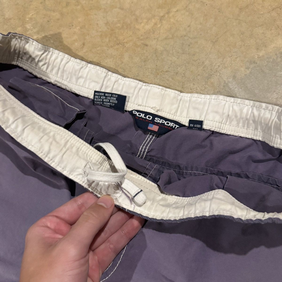 Polo Ralph Lauren 1990s Polo Sport Faded Arc Logo Board Shorts ERD Grunge Size US 38 / EU 54 - 4 Thumbnail
