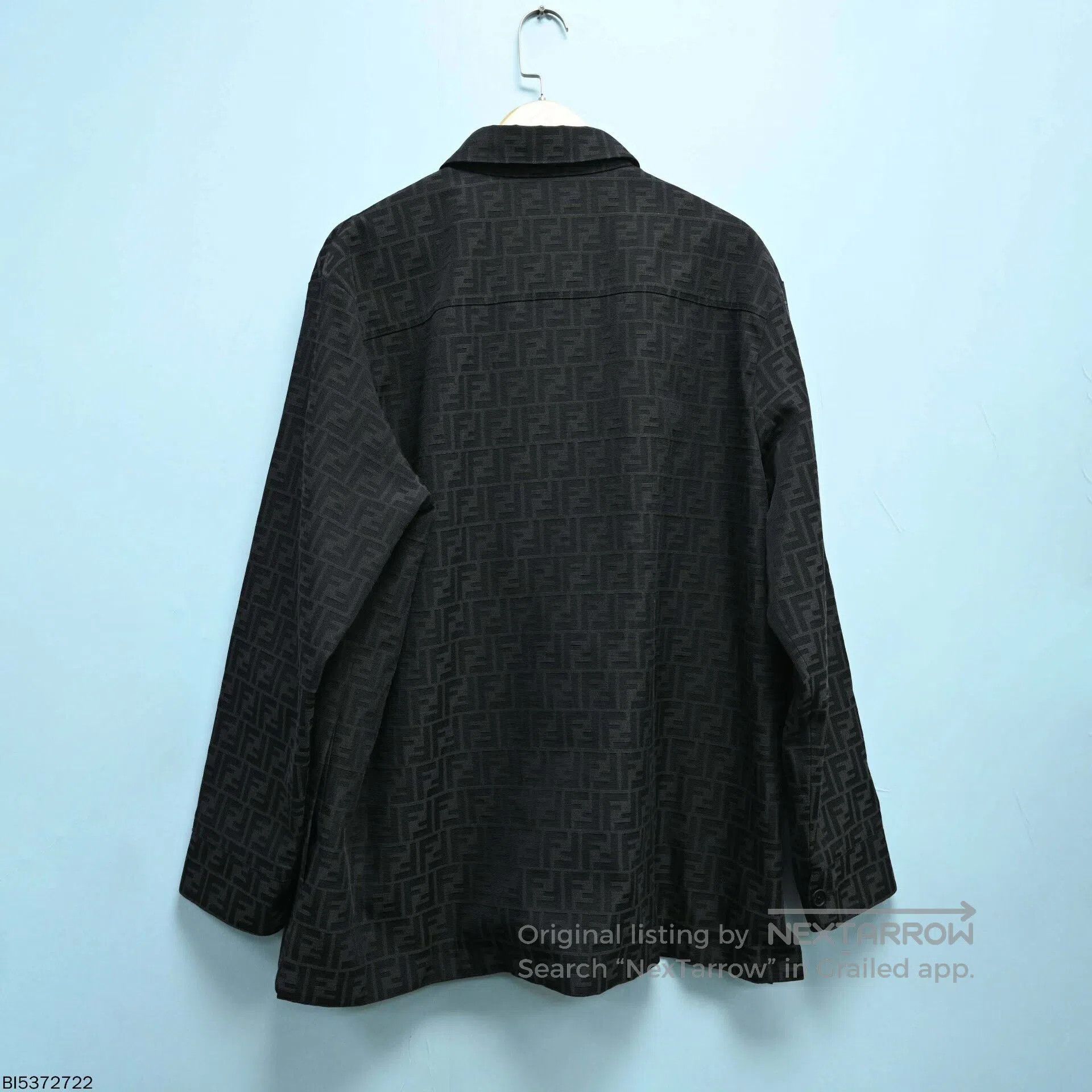 Fendi fendi logo patterned black long sleeve shirt. Size US XXL / EU 58 / 5 - 2 Thumbnail