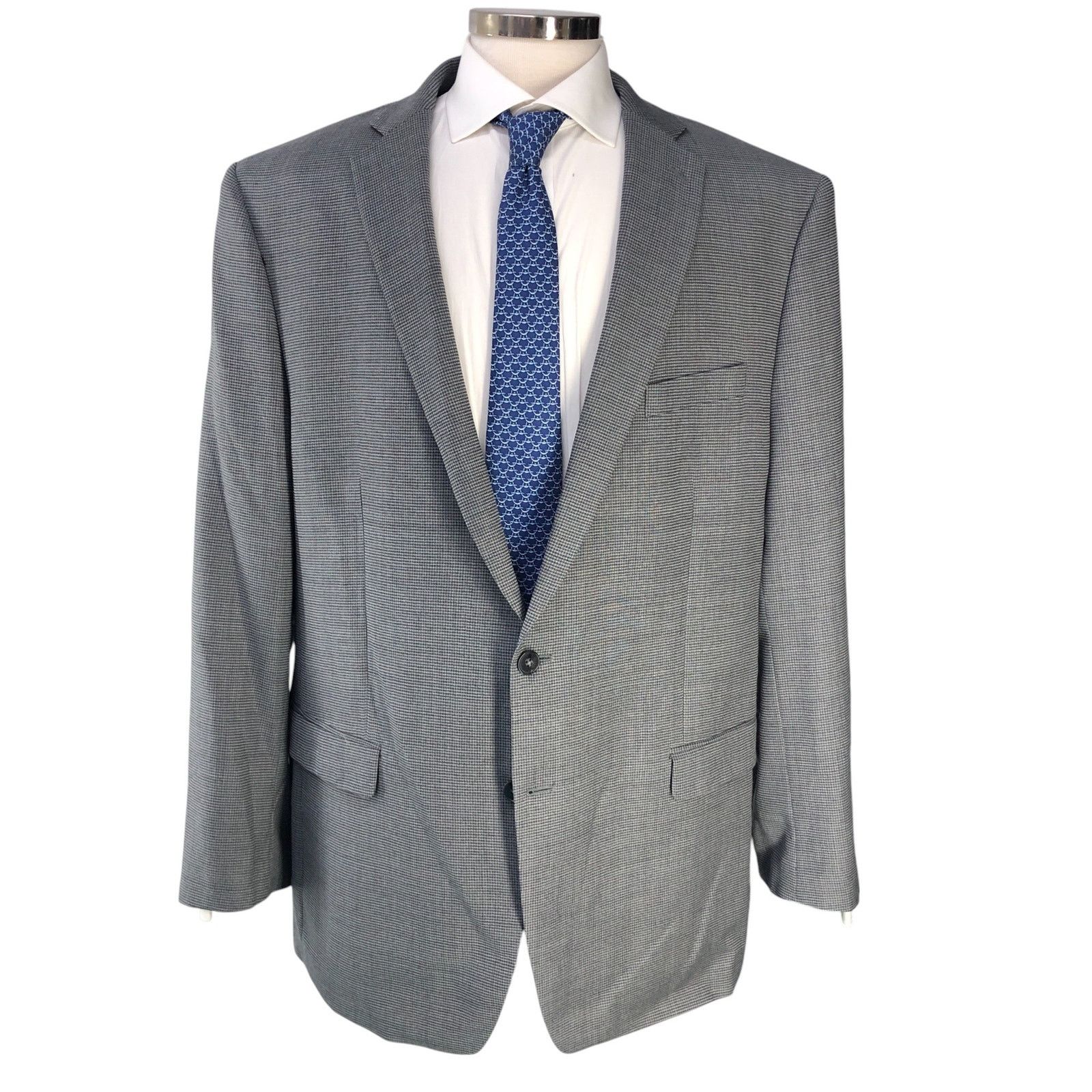 Calvin Klein Calvin Klein Size 48L Sport Coat Blazer Jacket Micro Check Size 48L - 13 Thumbnail