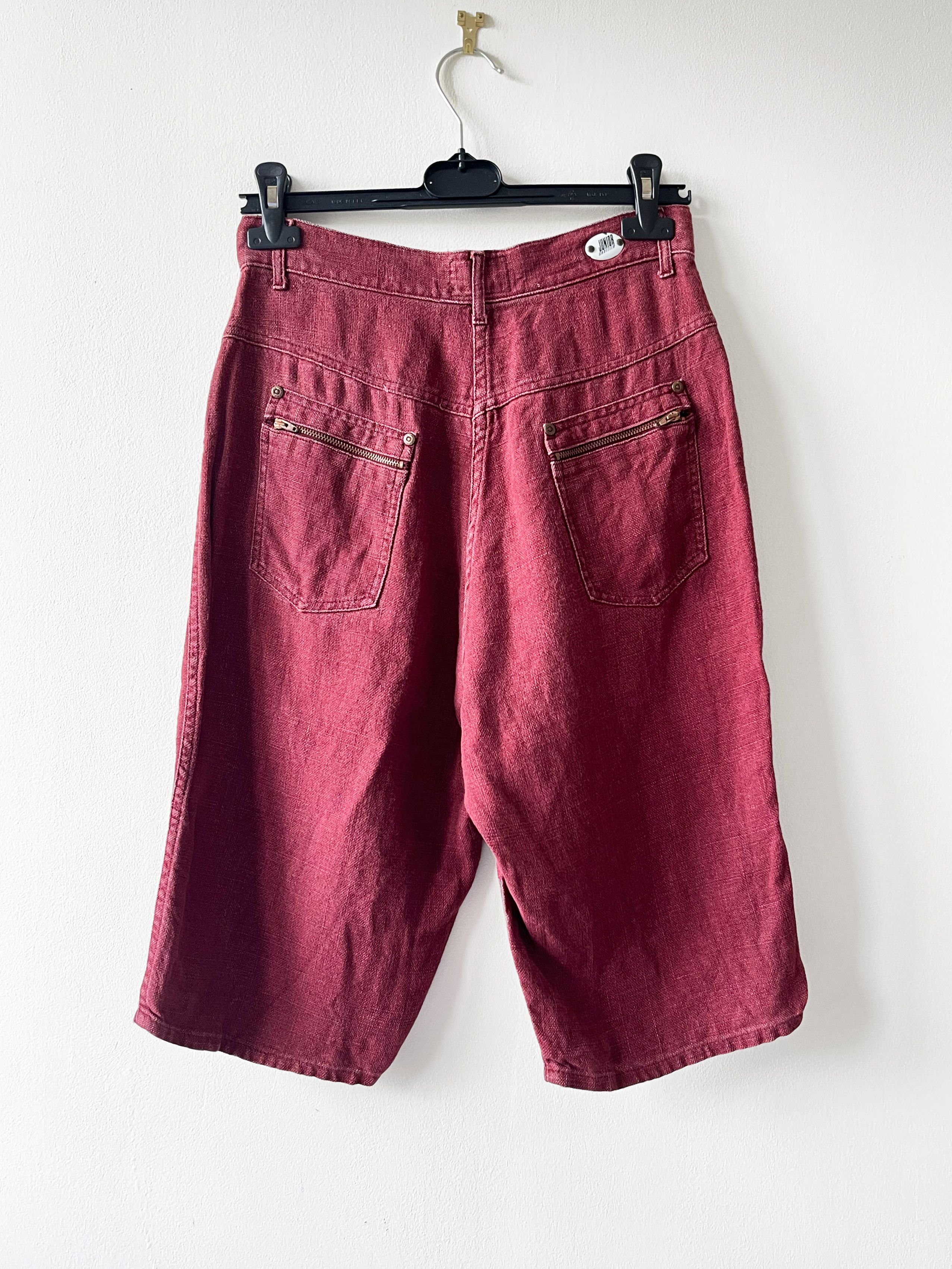 Jean Paul Gaultier Jean Paul Gaultier Junior Burgundy Linen Bermuda shorts Size US 28 / EU 44 - 2 Thumbnail