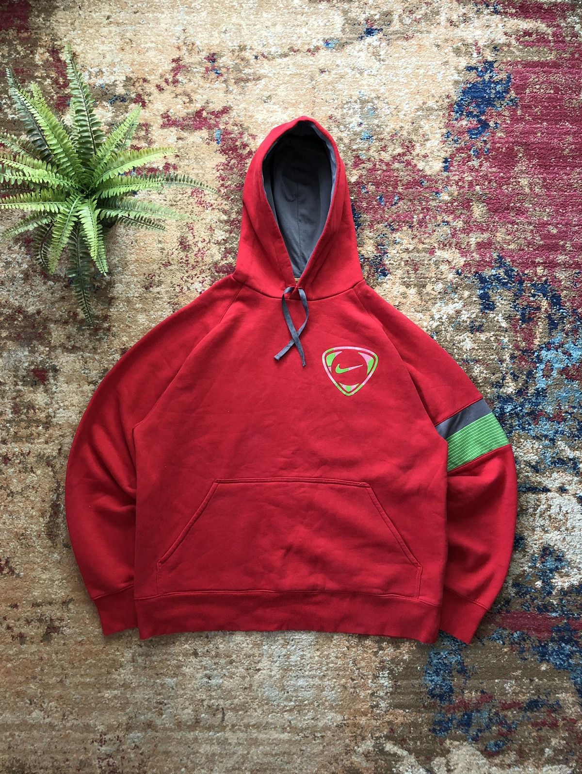 Nike × Vintage 🦀 NIKE TEAM RETRO HOODIE BIG SWOOSH LOGO Y2K 90’s Size US XL / EU 56 / 4 - 1 Thumbnail