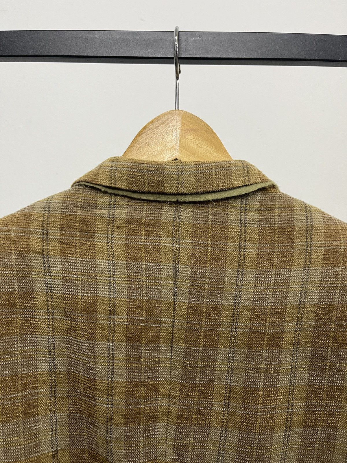 Balenciaga Vintage Balenciaga Houndstooth Linen Wool Blend Blazer Size 42L - 3 Thumbnail