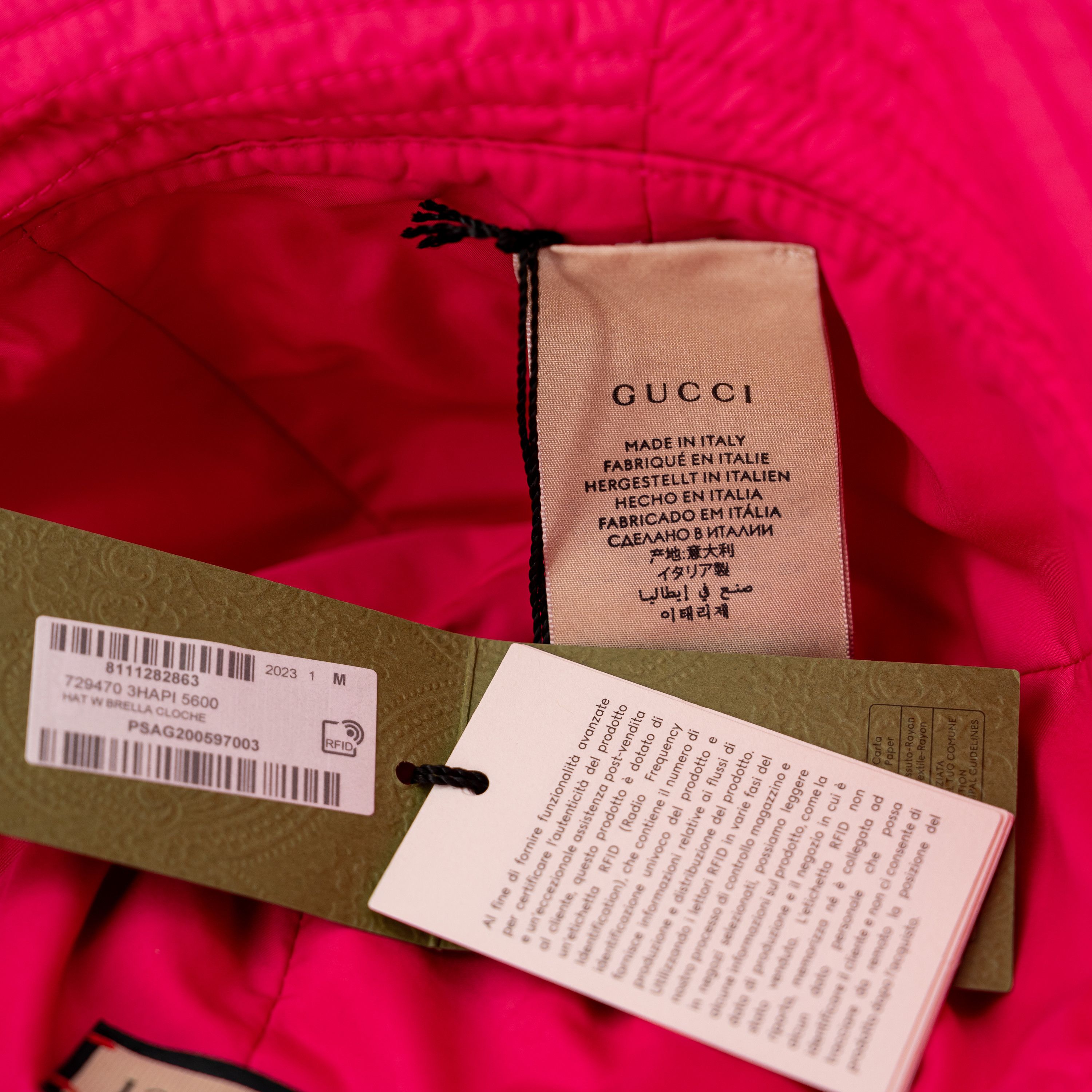 Gucci M - Gucci GG Pink Brella Cloche Bucket Hat Cap Size ONE SIZE - 4 Thumbnail