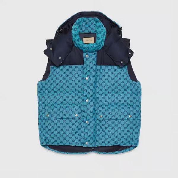 o1s1wg110225 GG Canvas Down Vest in Navy Blue
