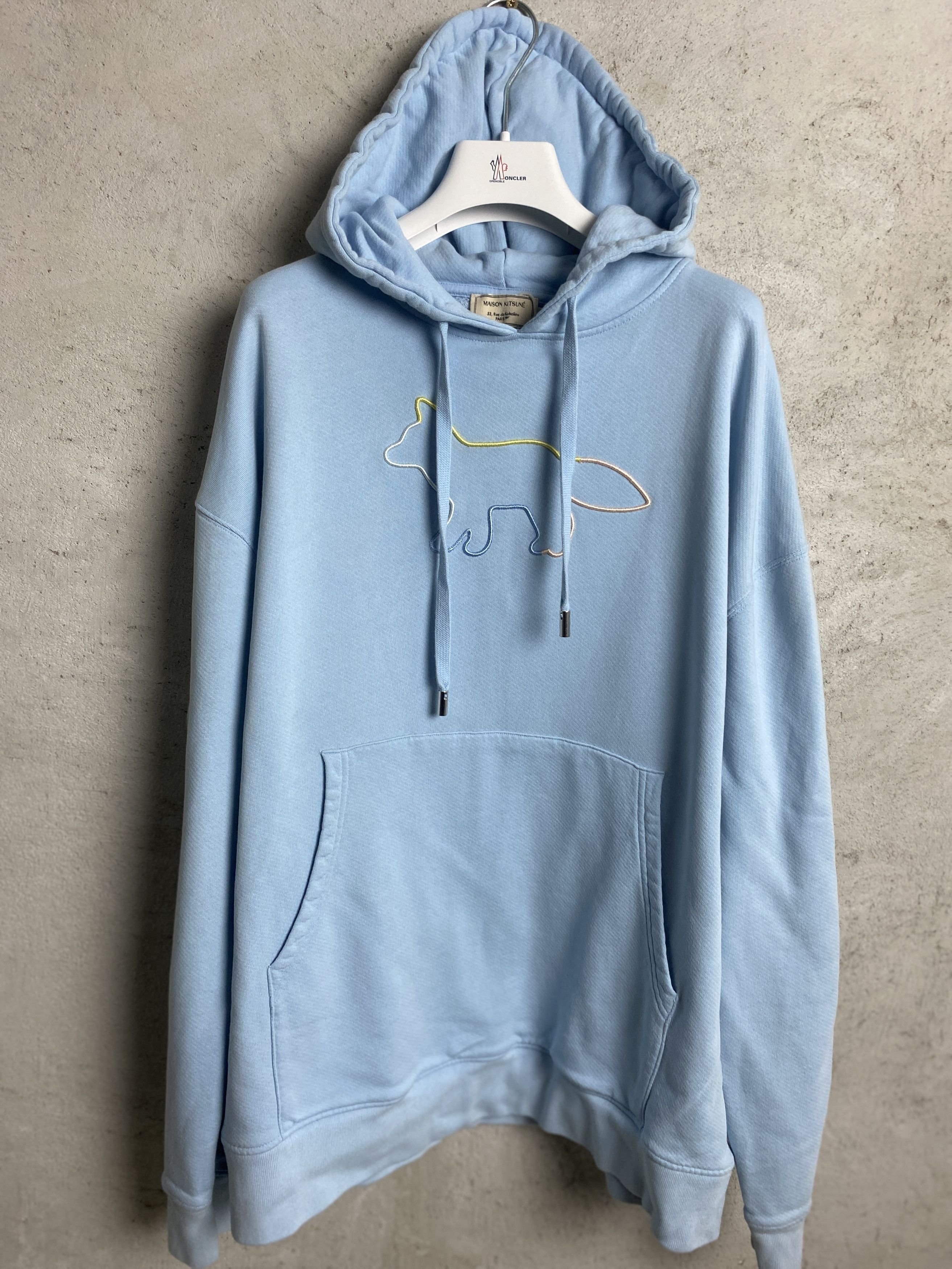 Maison Kitsune big embroidered logo hoodie sweatshirt