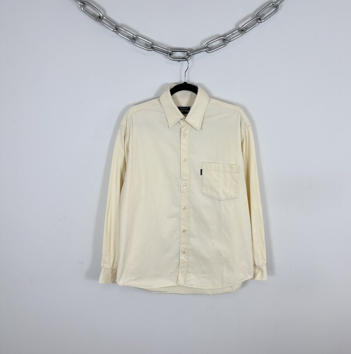 Avirex Vintage Avirex USA Ivory Yellow Button Up Long Sleeve Shirt Size US L / EU 52-54 / 3 - 1 Thumbnail