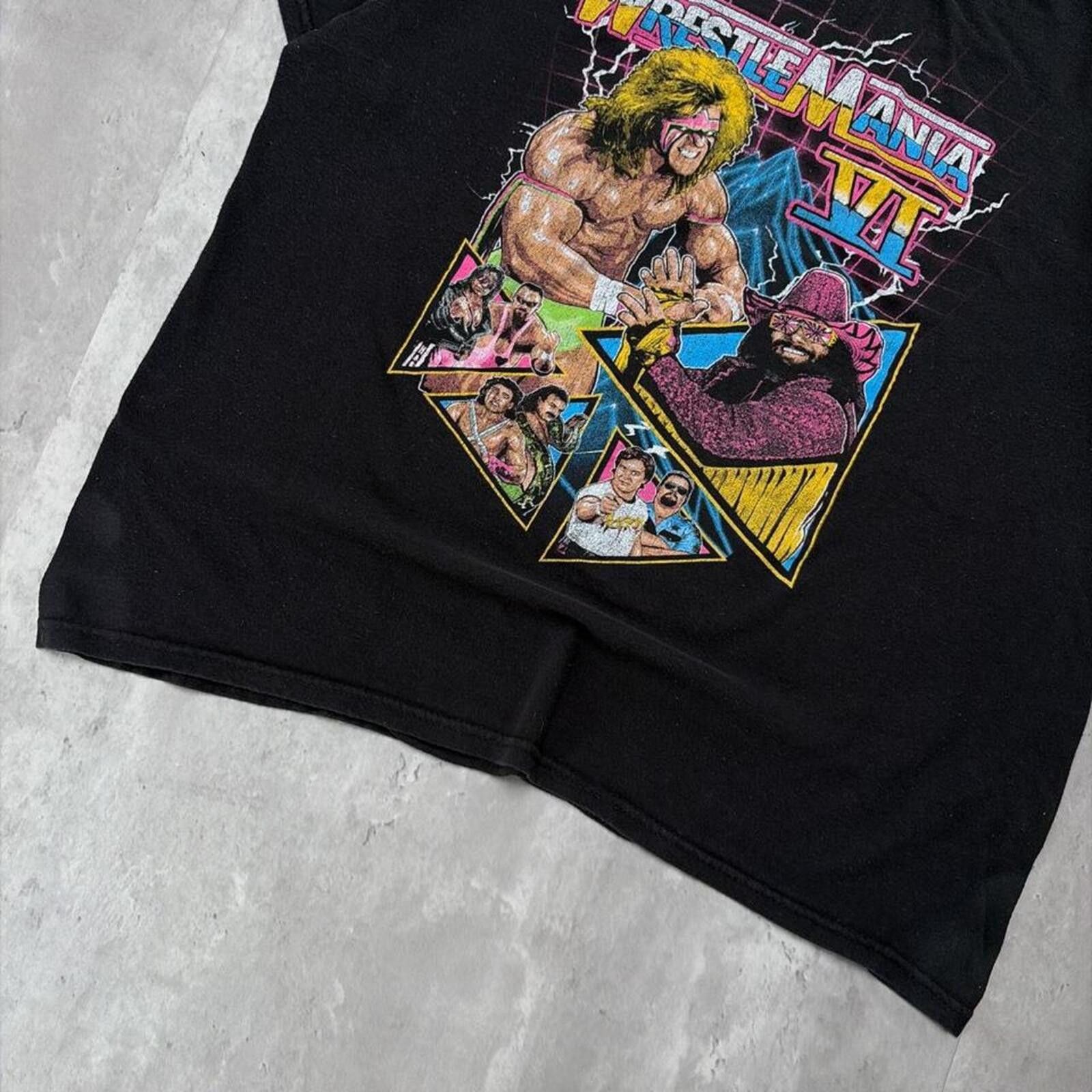 Other Y2K Black WWE Wrestlemania VI Graphic T-Shirt Size US L / EU 52-54 / 3 - 4 Thumbnail
