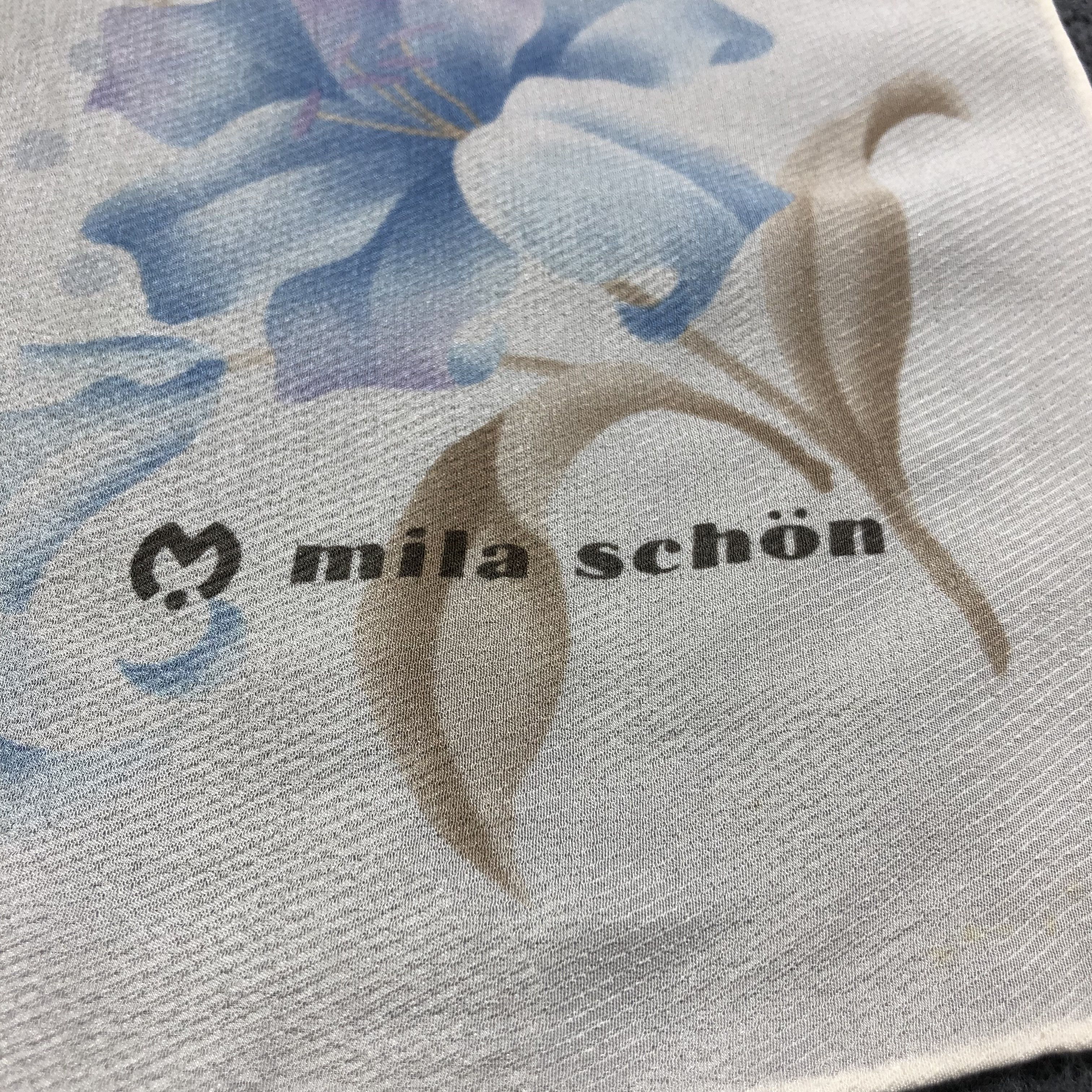 Mila Schon Mila Schon Floral Hand Rolled Silk Scarf M761 Size ONE SIZE - 3 Thumbnail