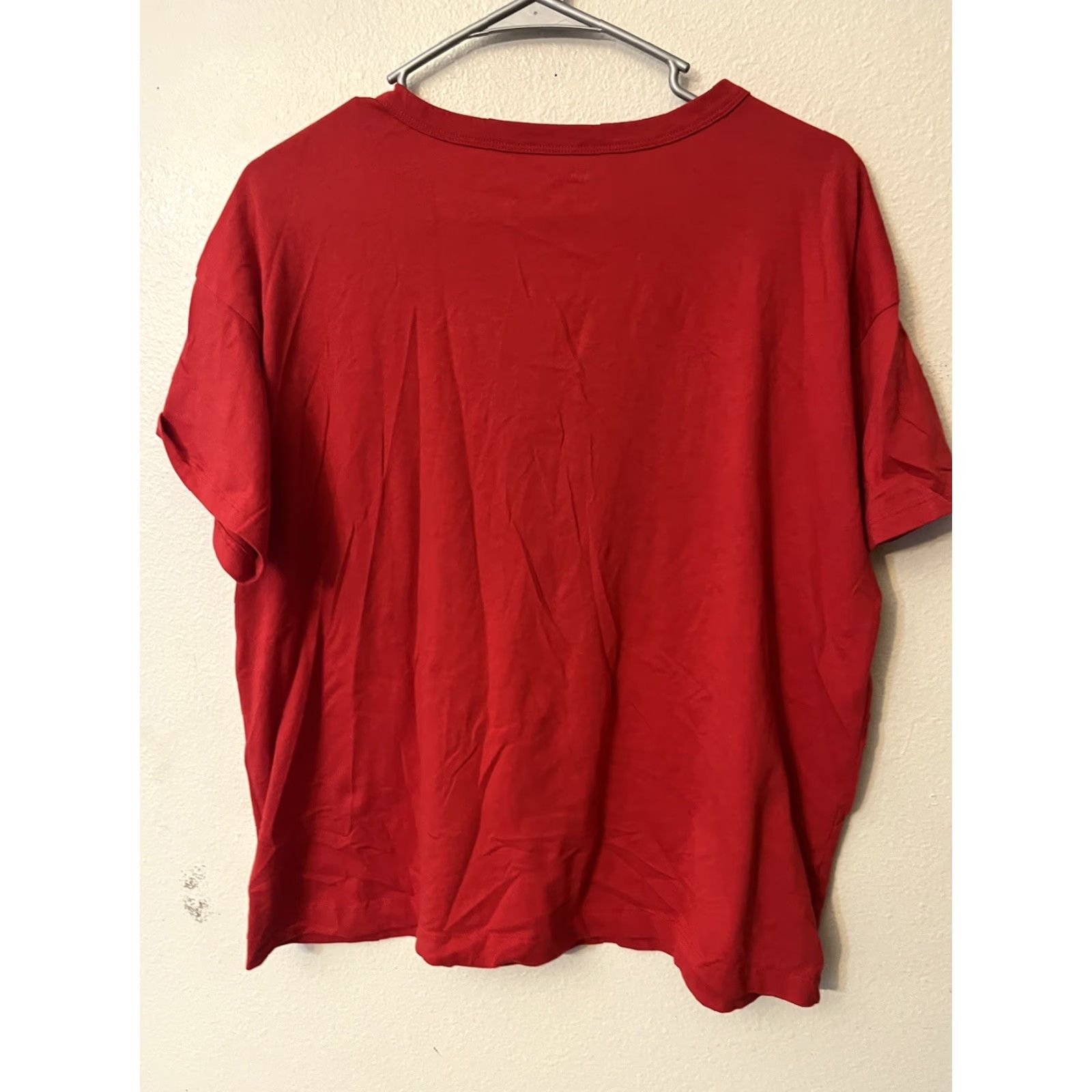 Old Navy Old Navy T-Shirt Women L Red Graphic Print Cotton Short Sleeve Crew Neck Pullover Casual Funny Spring Summer Size L / US 10 / IT 46 - 2 Thumbnail