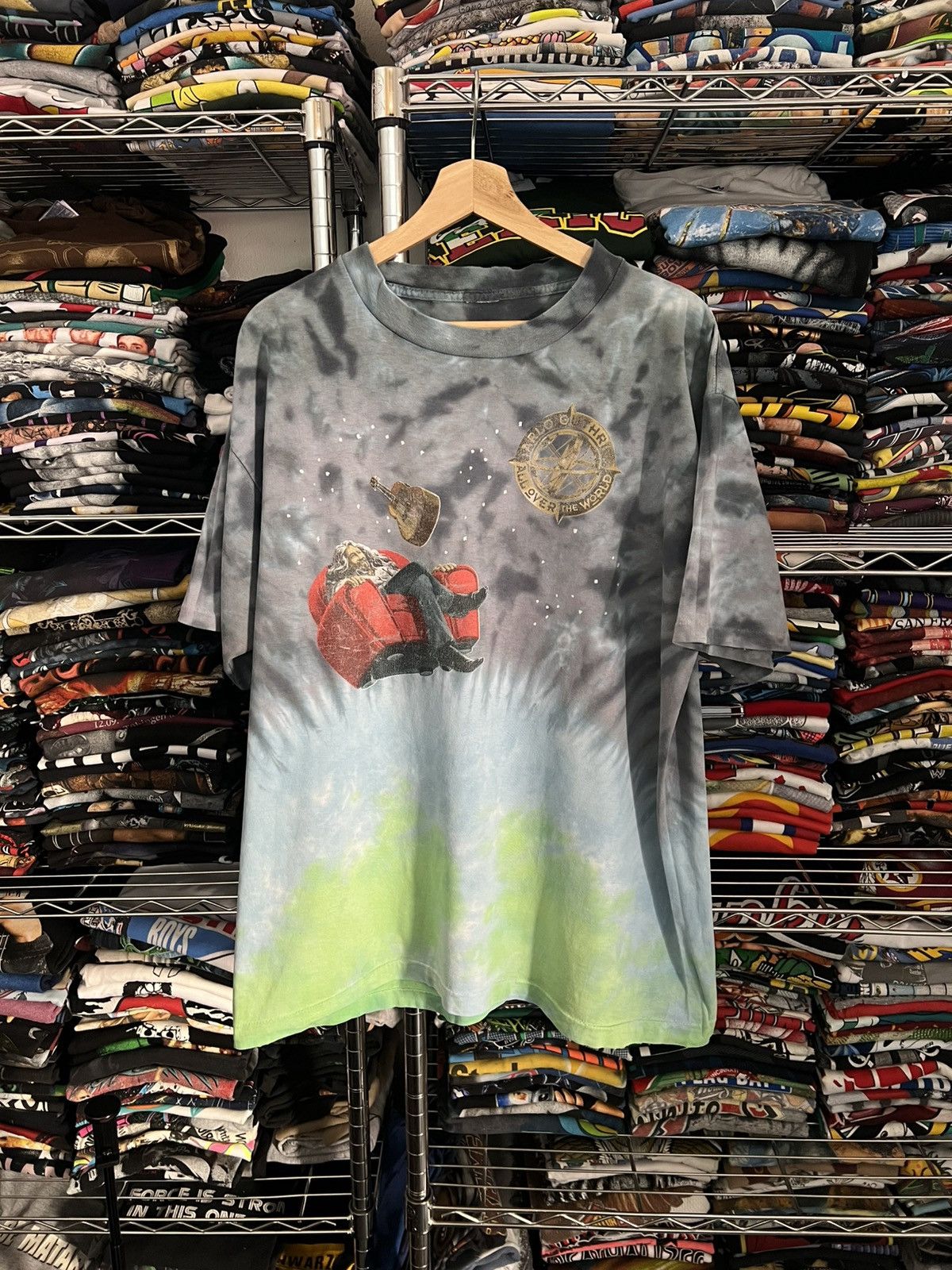Band Tees 90s Arlo Guthrie All Over The World AOP Single Stitch Tee Size US XL / EU 56 / 4 - 1 Thumbnail
