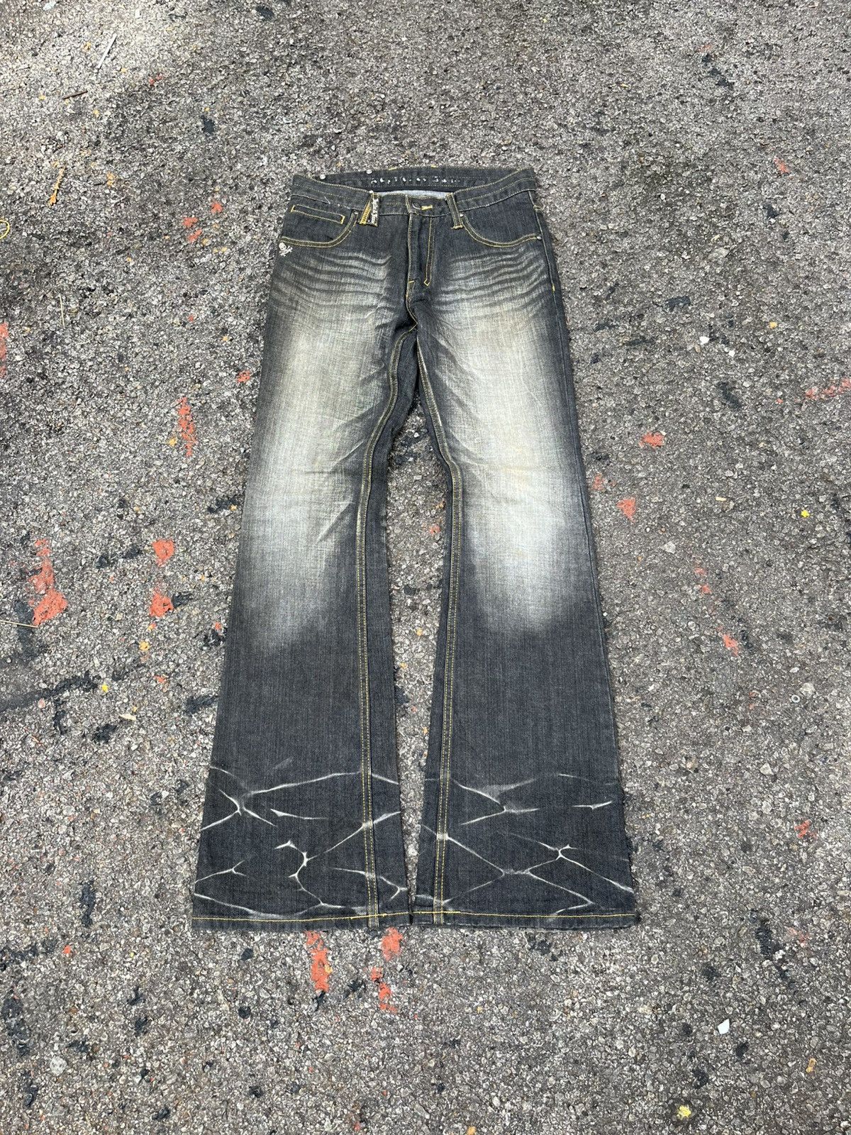 Hysteric Glamour Flared Jeans Faded Clawmark Japanese Bootcut Rusty Denim Size US 29 - 1 Thumbnail