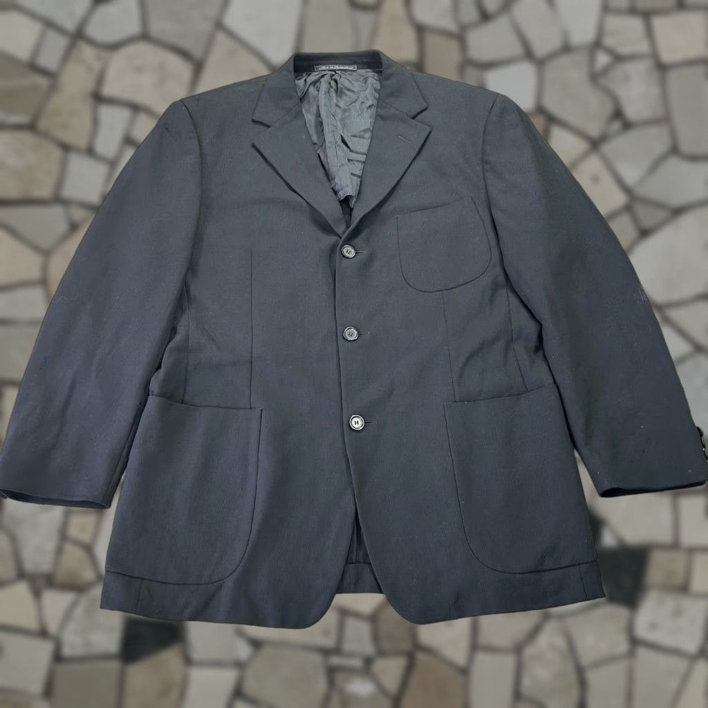 Ermenegildo Zegna VINTAGE Ermenegildo Zegna Blazer Mens 50 Black Sport Coat Jacket Wool Nylon Spandex Tweed Notch Three-Button 2 Piece Regular EU 50 Switzerland Mens Size 50R - 1 Thumbnail