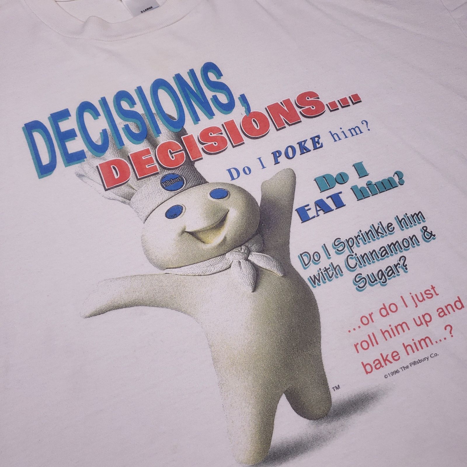 Vintage Vtg 90s Pillsbury Dough-Boy Mens Tee Size US XL / EU 56 / 4 - 7 Thumbnail