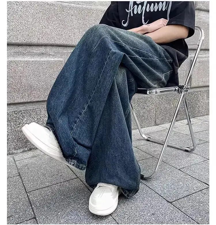 Japanese Brand Retro washed draping straight leg jeans Size US 32 / EU 48 - 5 Thumbnail