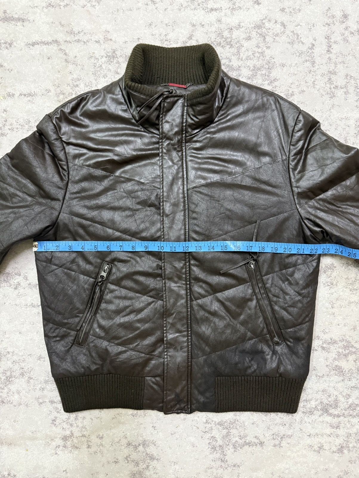 Armani Armani Jeans Men’s Polyurethane Knit Colar Wax Bomber Jacket Size US M / EU 48-50 / 2 - 19 Thumbnail