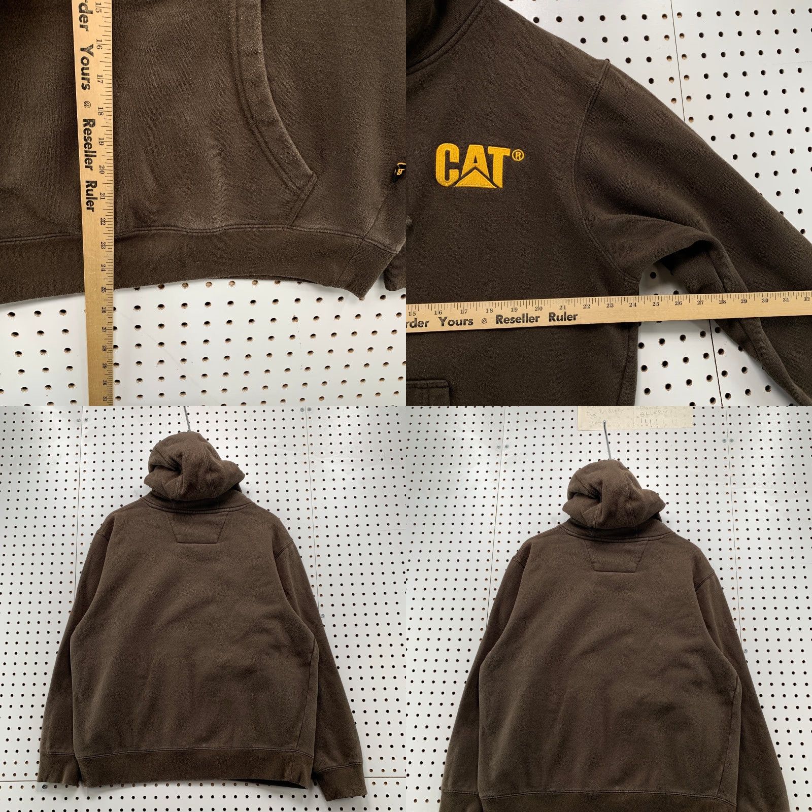 Vintage CAT Caterpillar Hoodie Mens Large Brown Heavyweight Workwear Grunge Cate? Size US L / EU 52-54 / 3 - 8 Thumbnail