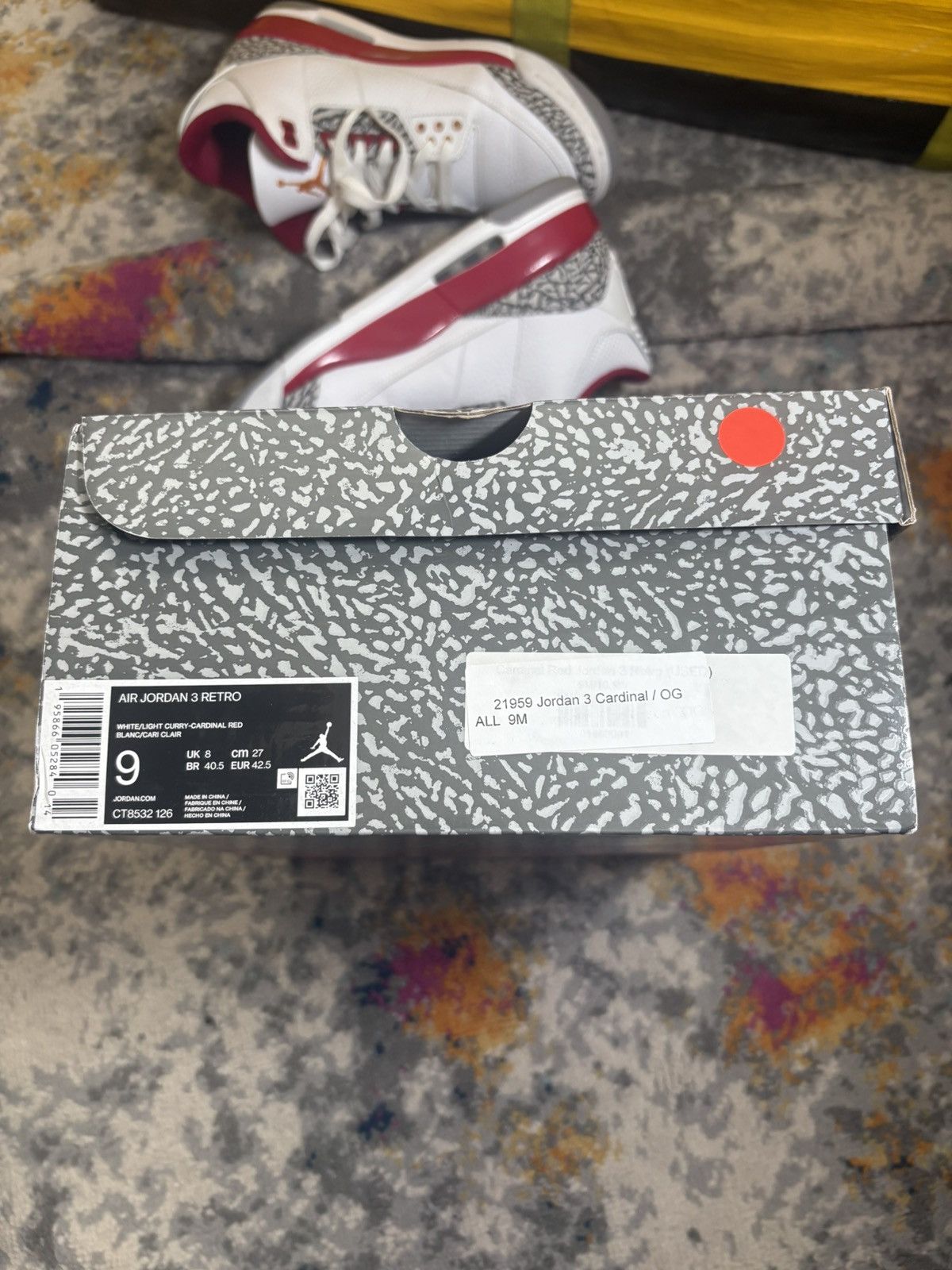 Jordan Brand Air Jordan Retro 3 Cardinal size 9 Size US 9 / EU 42 - 8 Thumbnail