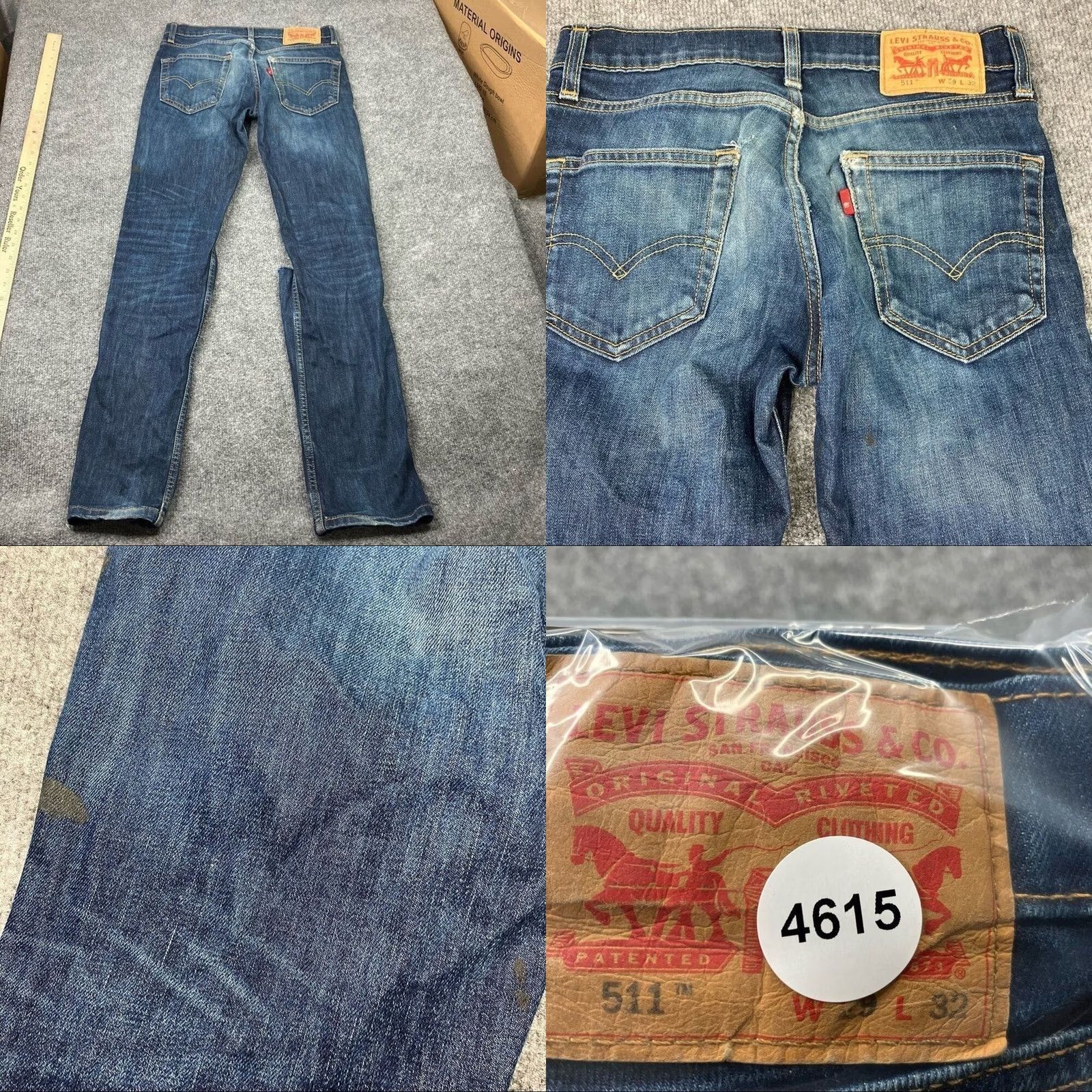 Levi's Levi's Jeans Men 29x32 Slim 511 Ripped Distressed Medium Wash Blue Skinny Denim Inseam 32 Mens Regular Size 29 Size US 29 - 8 Thumbnail