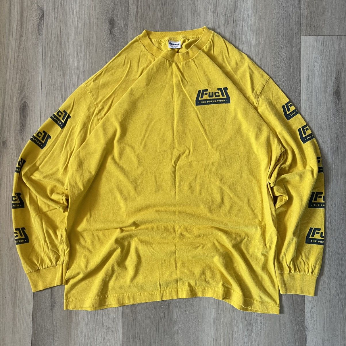FUCT × Fuck The Population FTP x FUCT Yellow 2017 long sleeve T shirt sz XL Size US XL / EU 56 / 4 - 1 Thumbnail