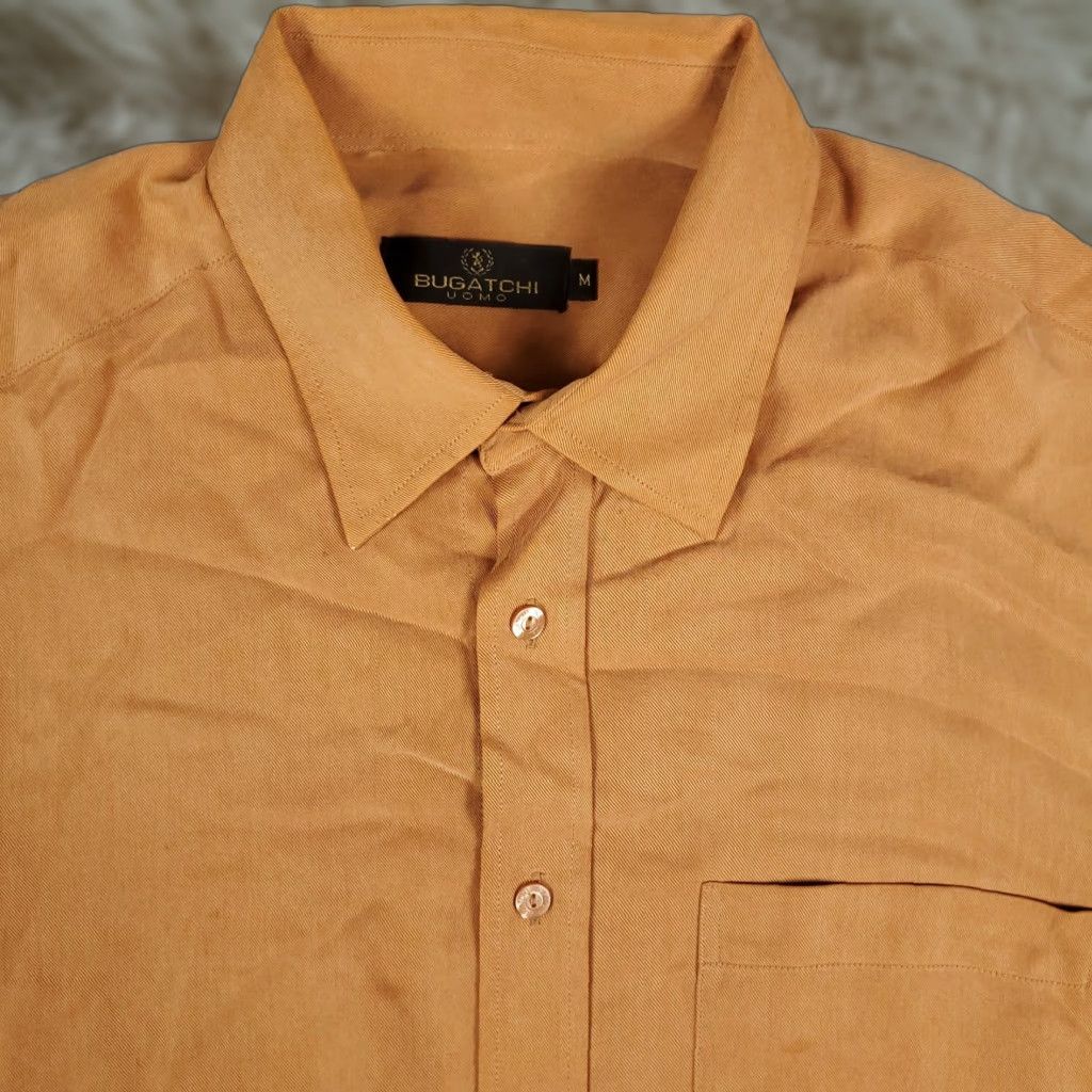 BUGATCHI Bugatchi Uomo Beige Long Sleeve Button Up Shirt Size Medium Mens Classic Modern Size US M / EU 48-50 / 2 - 1 Thumbnail
