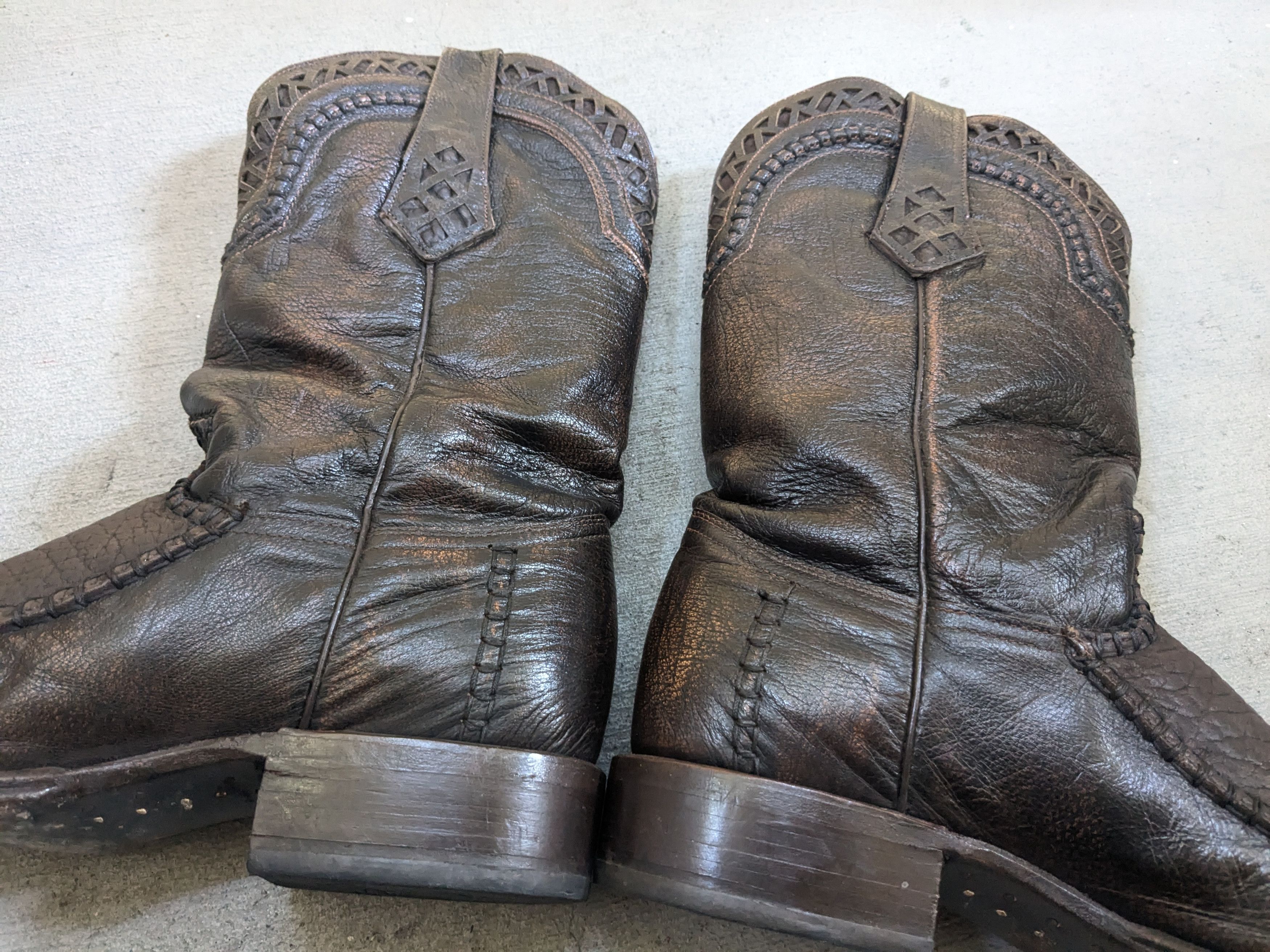 Genuine Leather Texanos Cowboy Boots 10 Brown Leather Mexico Pointed Toe Size US 10 / EU 43 - 12 Thumbnail