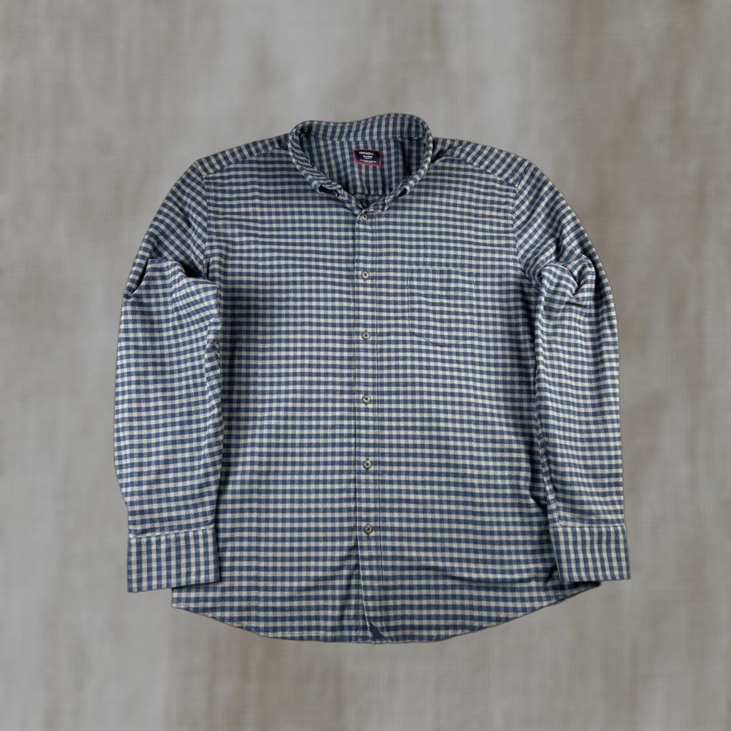 UNTUCKit UNTUCKit Shirt Mens 2XL Blue Check Bergstrom Stretch Long Sleeve Button Up Size US XXL / EU 58 / 5 - 1 Thumbnail