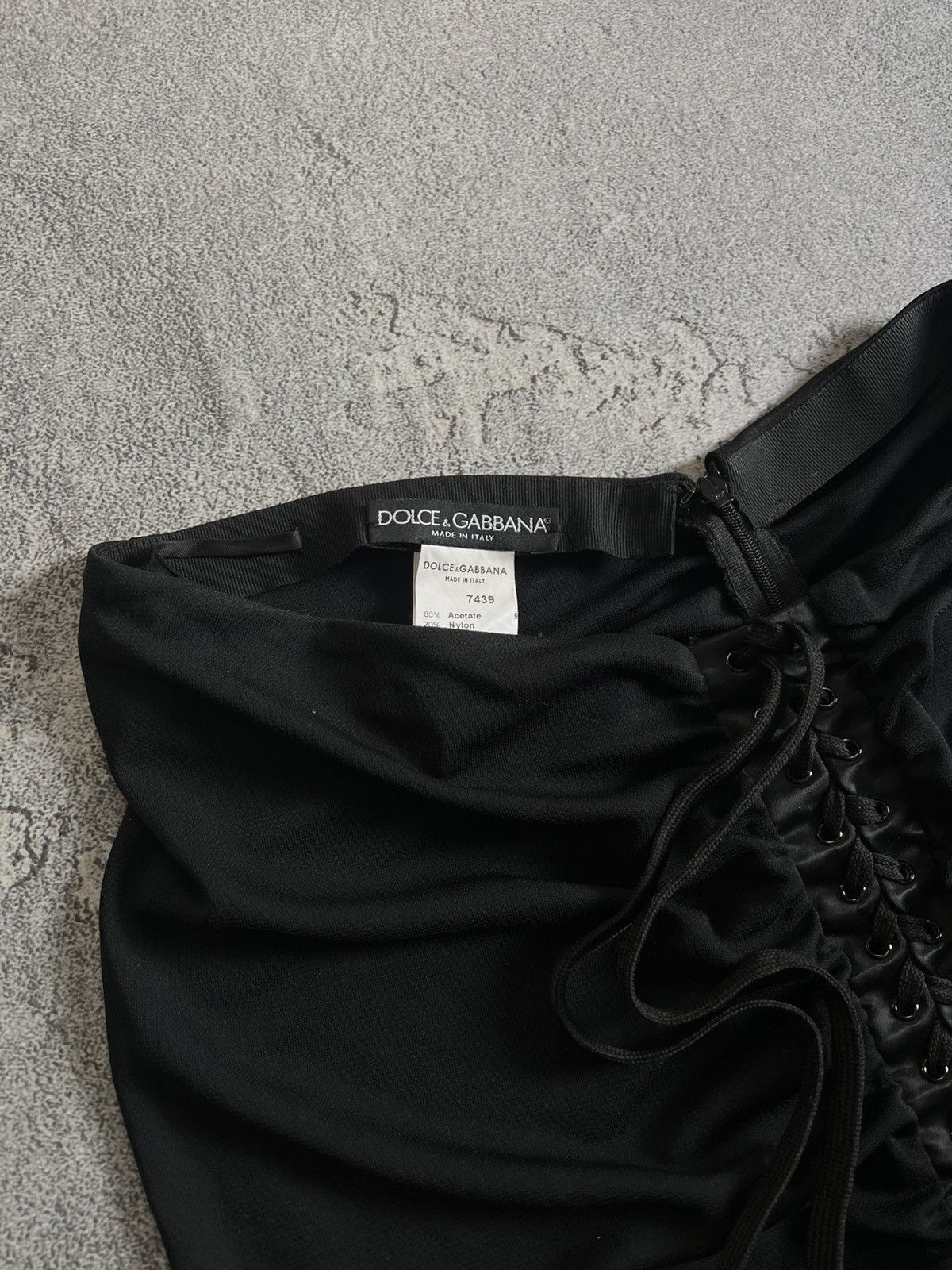 Dolce & Gabbana Dolce & Gabbana Ruched Corset Lace Up Adjustable Skirt Sz 38 Size 26" / US 2 / IT 38 - 4 Thumbnail
