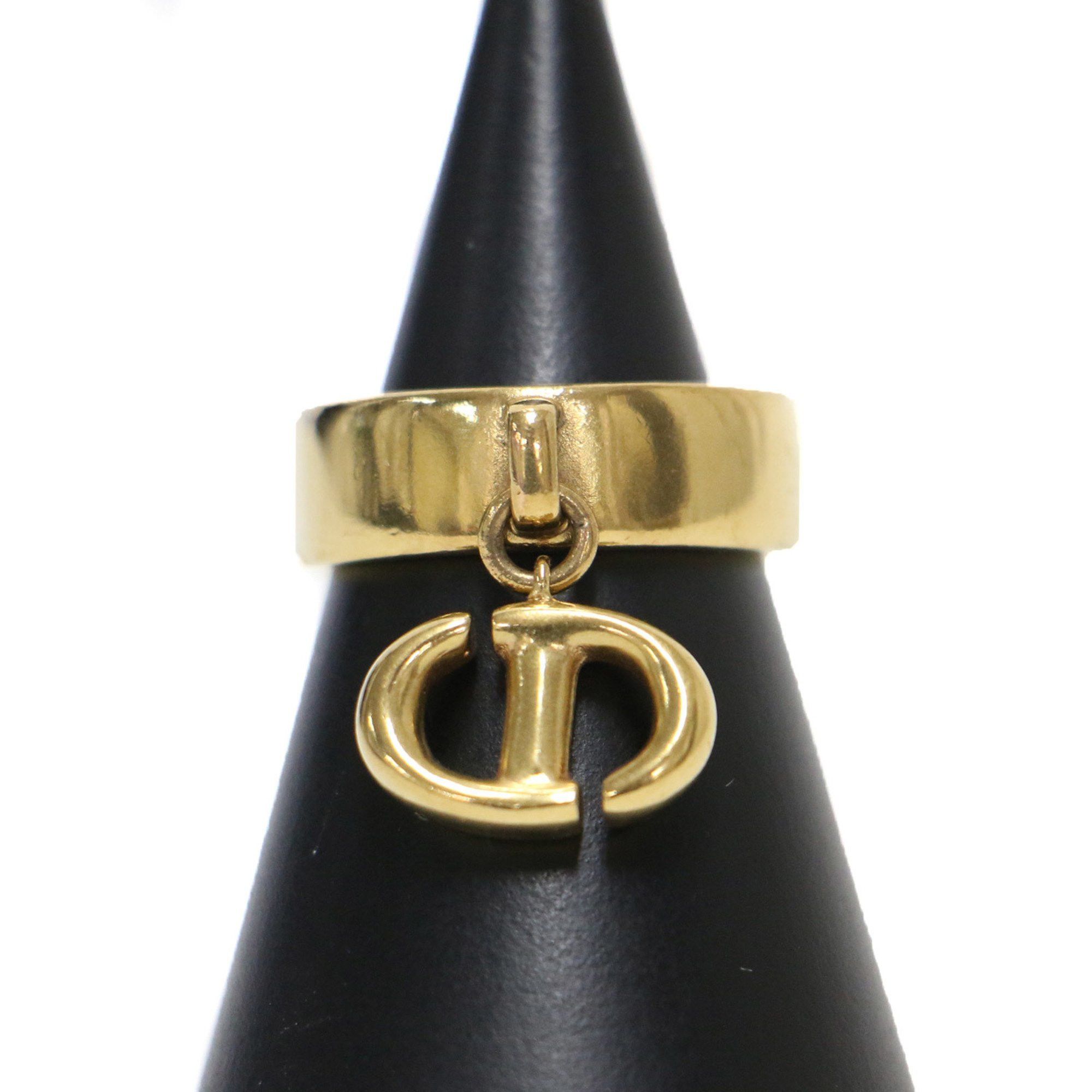 image of Christian Dior Ring Size: M (11-12) Charm Cd Navy Gold Luxury, Women's