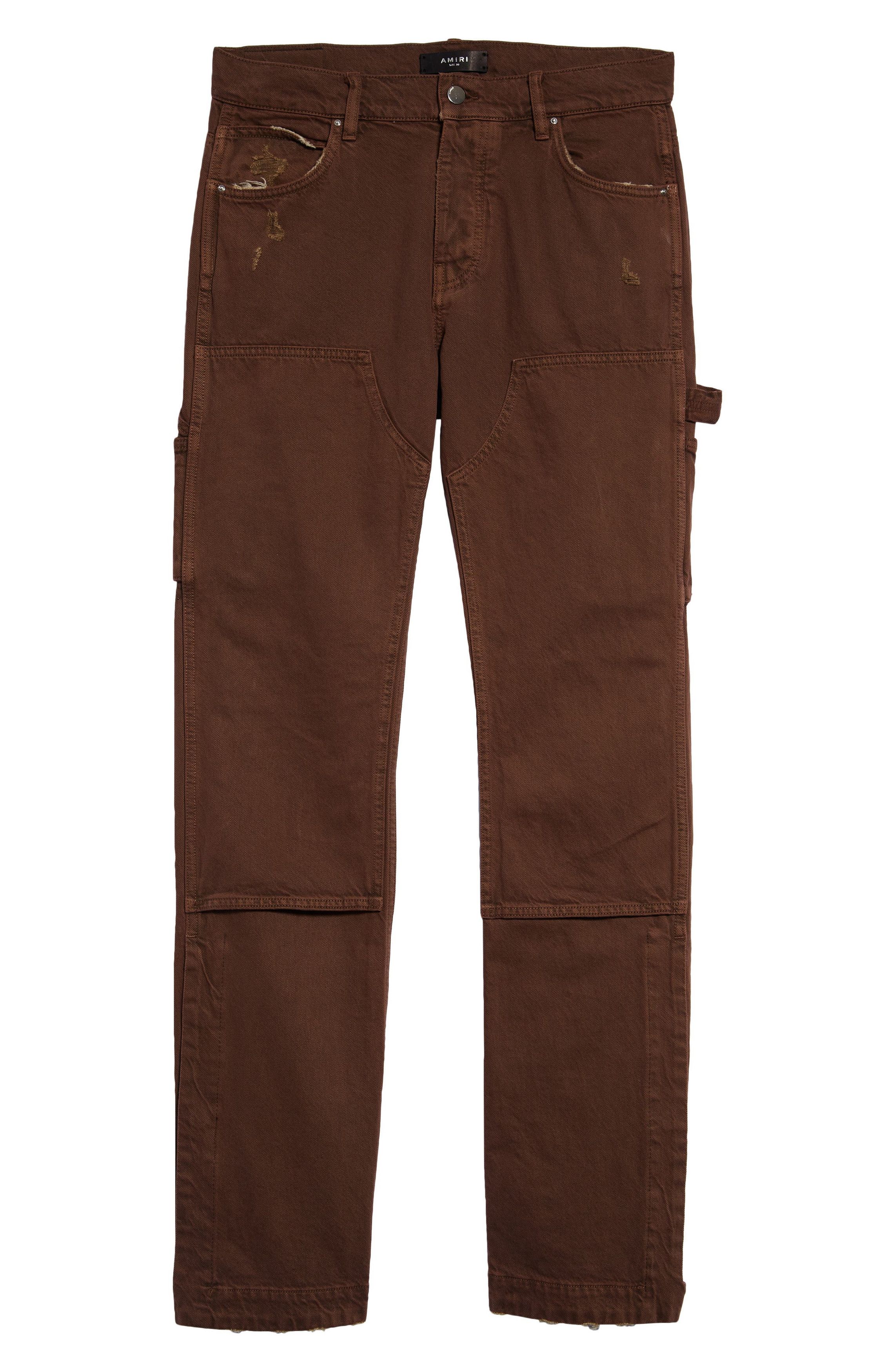 Image of Amiri Distressed Carpenter Pants in Brown, Men's (Size 30)