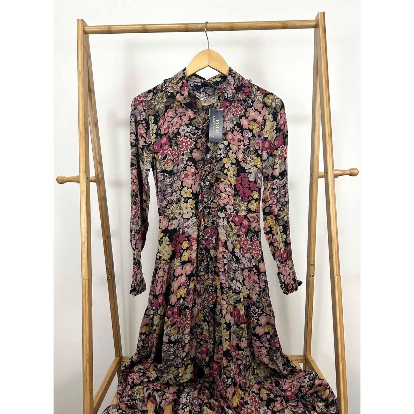 Polo Ralph Lauren Polo Ralph Lauren Polo Ralph Lauren Primrose Floral Print Tiered A-Line Dress Dress Multicolor Floral 00 NWT Womens Long 00 Floral Size XXS / US 00 / IT 34 - 4 Thumbnail
