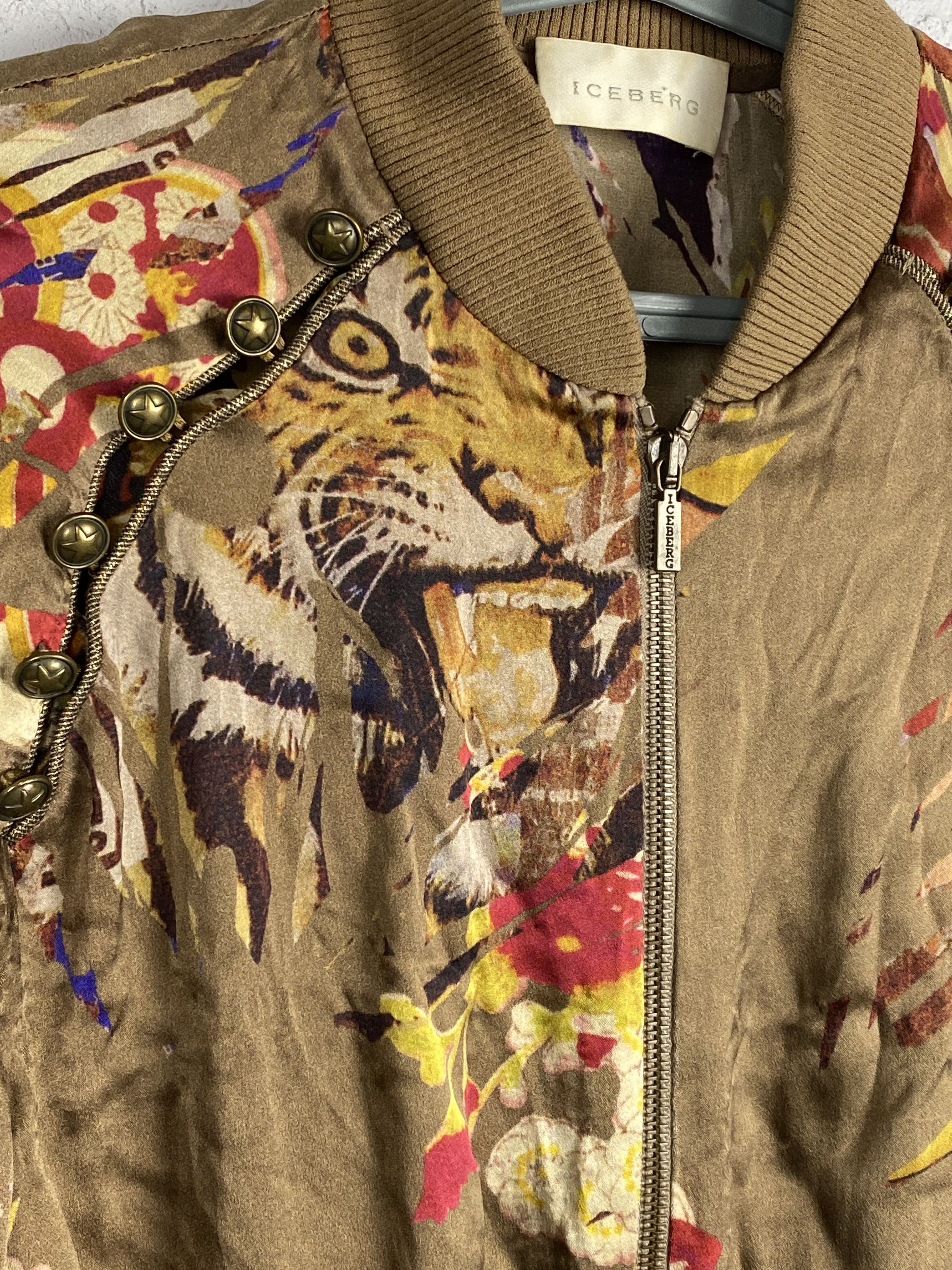 Iceberg Vintage Runway Silk Printed Iceberg Blazer Light Jacket Size XS / US 0-2 / IT 36-38 - 3 Thumbnail