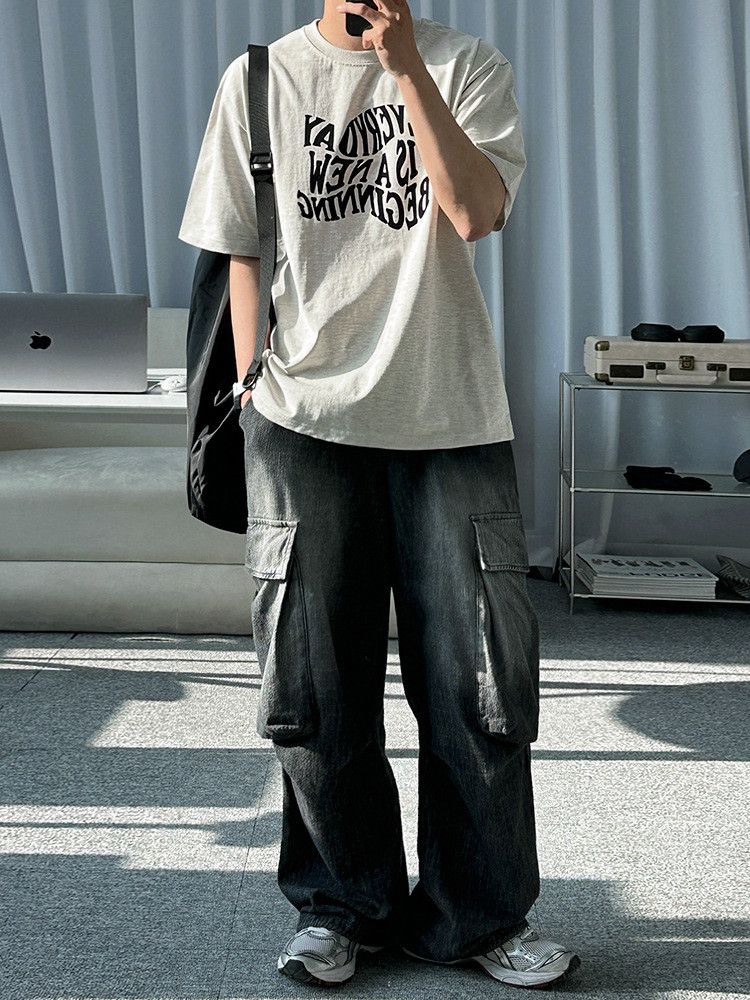 Japanese Brand × Jean Retro high street loose wide leg casual jeans Size US 34 / EU 50 - 1 Thumbnail