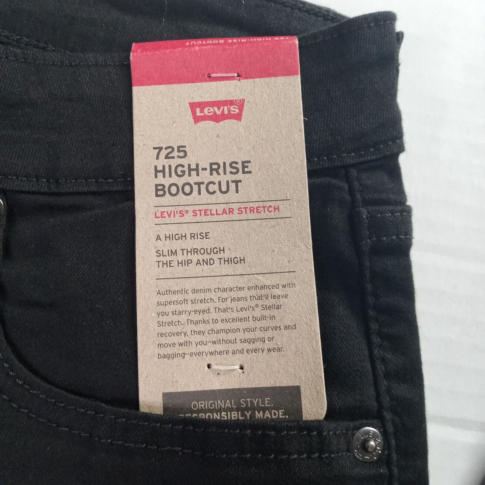 Levi's Levi's 725 High-Rise Bootcut Jeans Women's Size 31x32 Black Size 31" - 2 Thumbnail