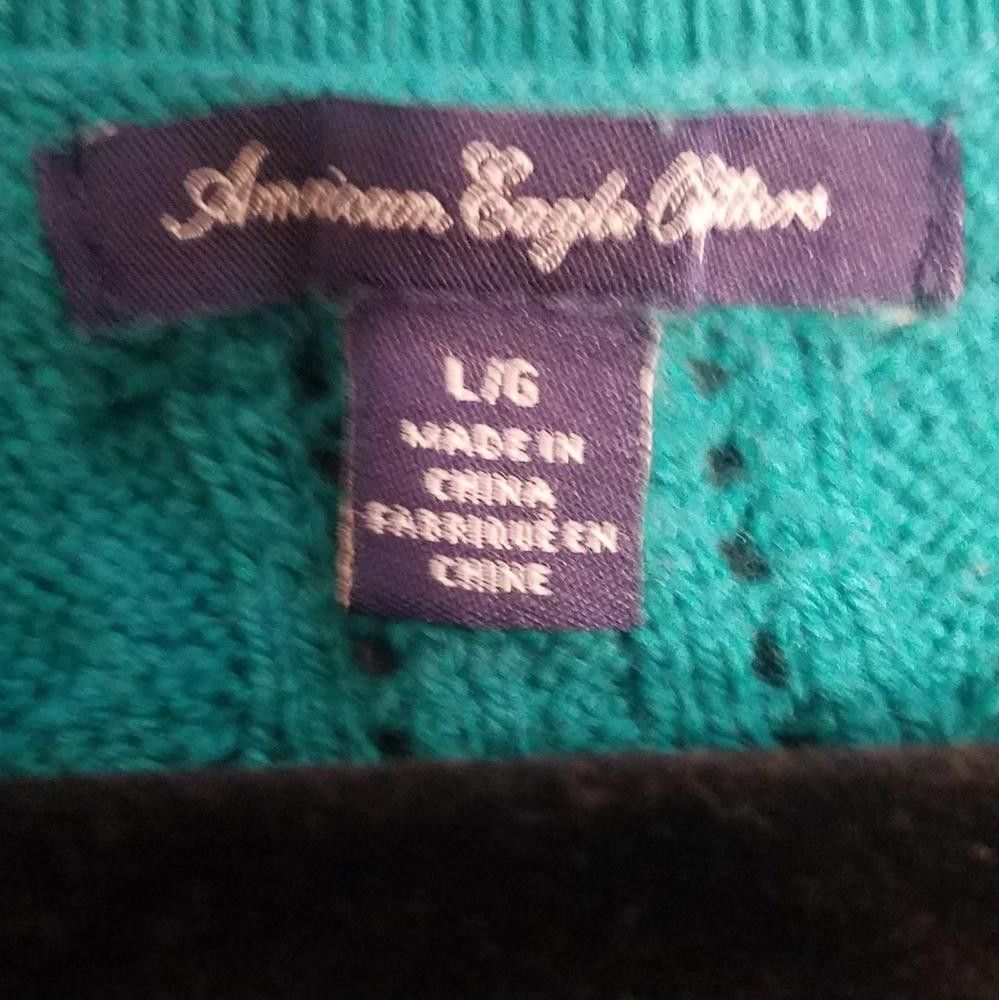 American Eagle Outfitters American Eagle Teal Sweater Size Large Size L / US 10 / IT 46 - 3 Thumbnail