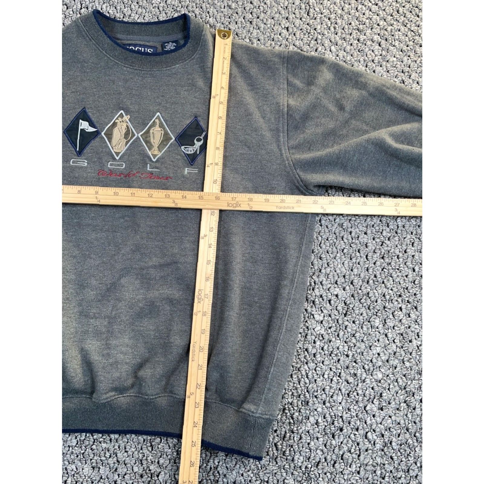 Vintage VTG Yes Embroidered Golf World Tour Sweatshirt Adult Medium Dark Gray Crewneck Men's Focus Brand Size US M / EU 48-50 / 2 - 5 Thumbnail