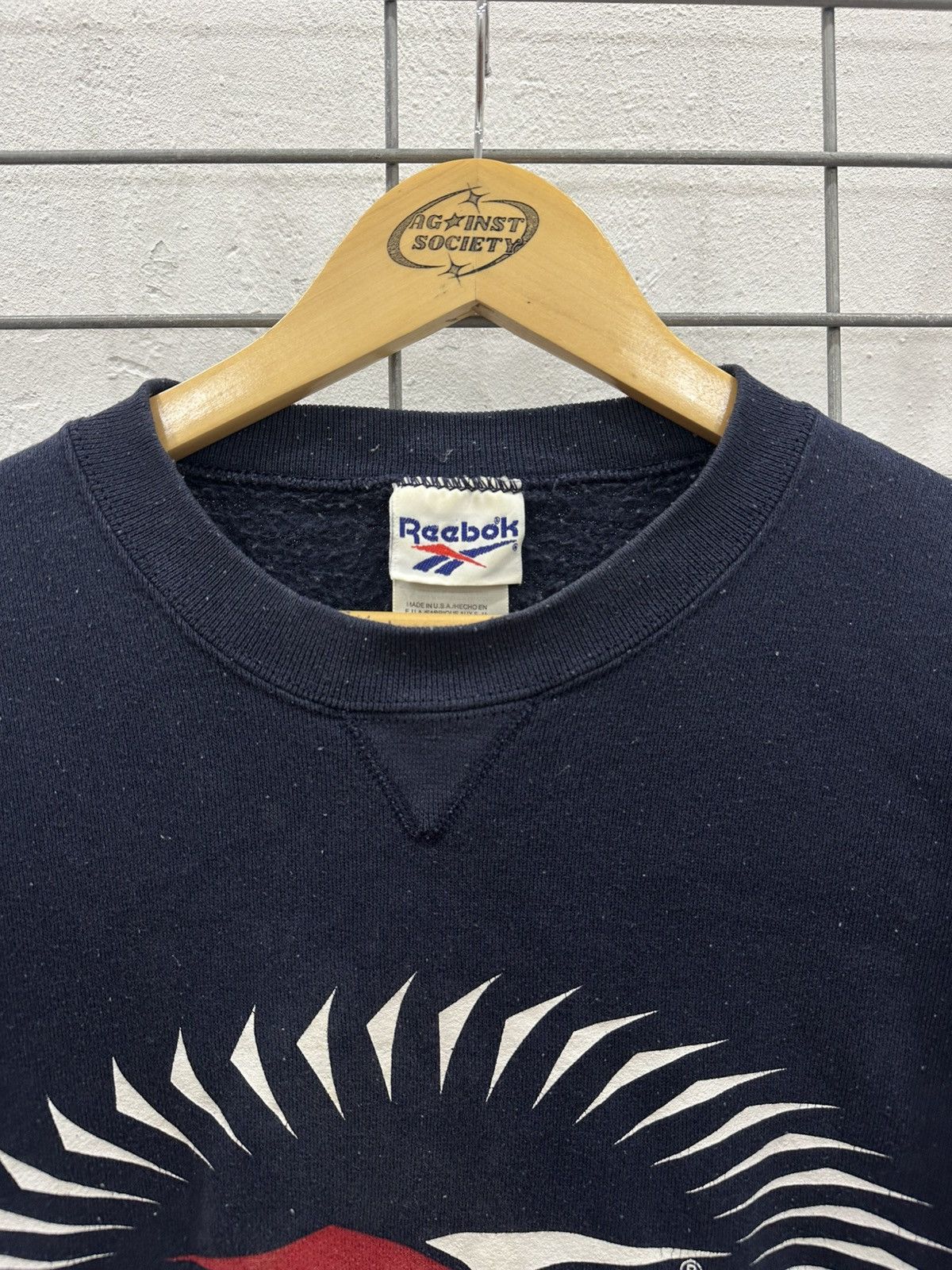 Reebok Vintage 90s Reebok Sweatshirt Made In USA Big Logo Crewneck Size US L / EU 52-54 / 3 - 4 Thumbnail