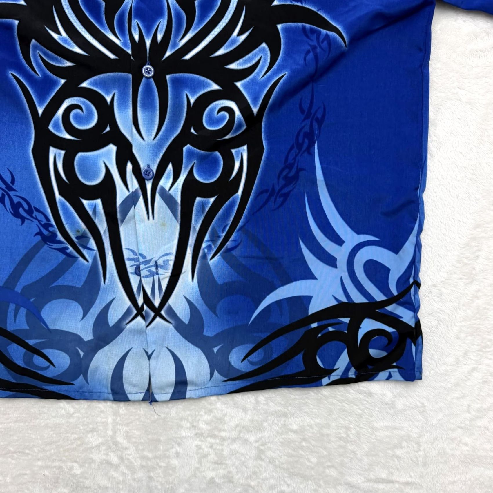 Vintage VINTAGE Dragon Fly Clothing Shirt Dragonfly Mens XL Blue Tribal Tattoo Graphic Button Up Shirt Size US XL / EU 56 / 4 - 4 Thumbnail