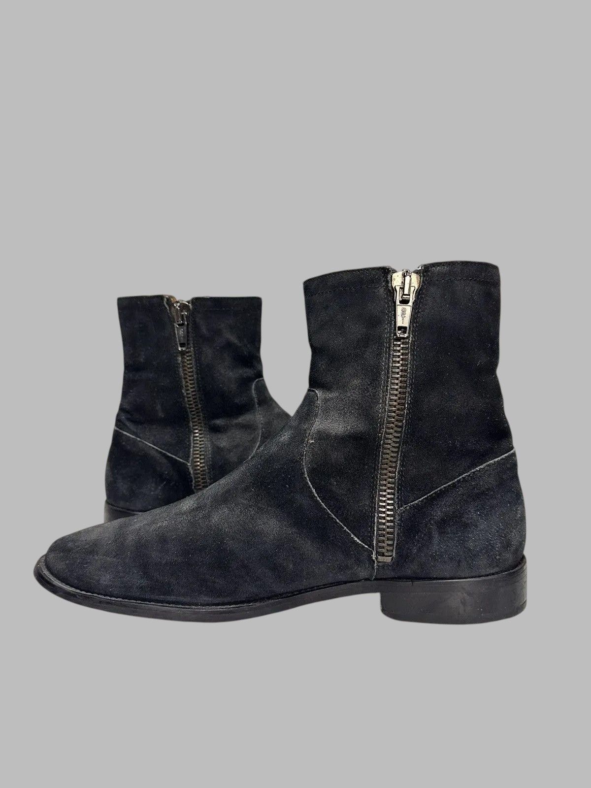 Hedi Slimane AS98 Style Italian Leather Mens Boots Meltal Zip Rick Owens Size US 8 / EU 41 - 1 Thumbnail