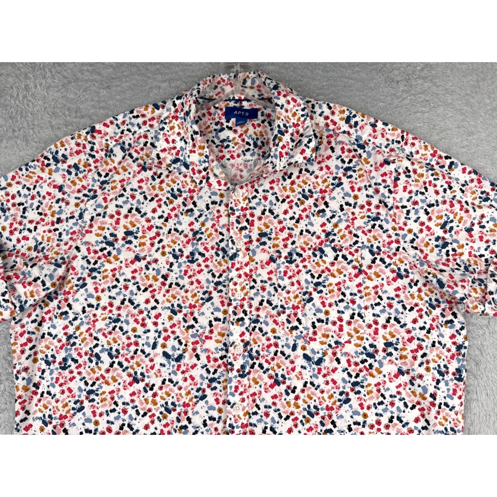 Vintage APT 9 Shirt Men XL Blue White Pink Floral Cotton Blend Hawaiian Size US XL / EU 56 / 4 - 4 Thumbnail