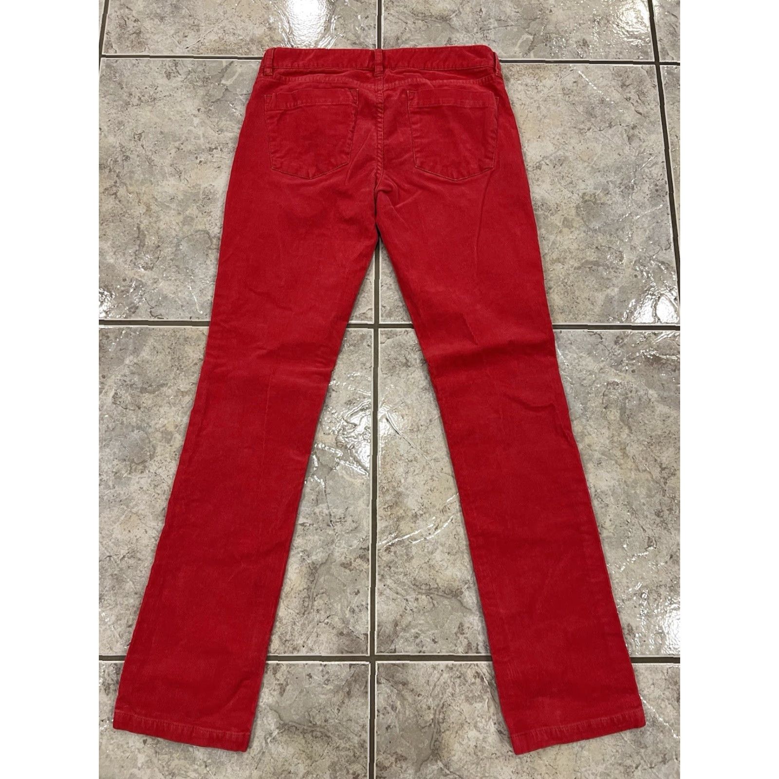 J.Crew J.CREW City Fit Corduroy Pants Women 27R Straight Slim Inseam 32 Bright Peach Pink Casual Workwear Size 27" / US 4 / IT 40 - 7 Thumbnail