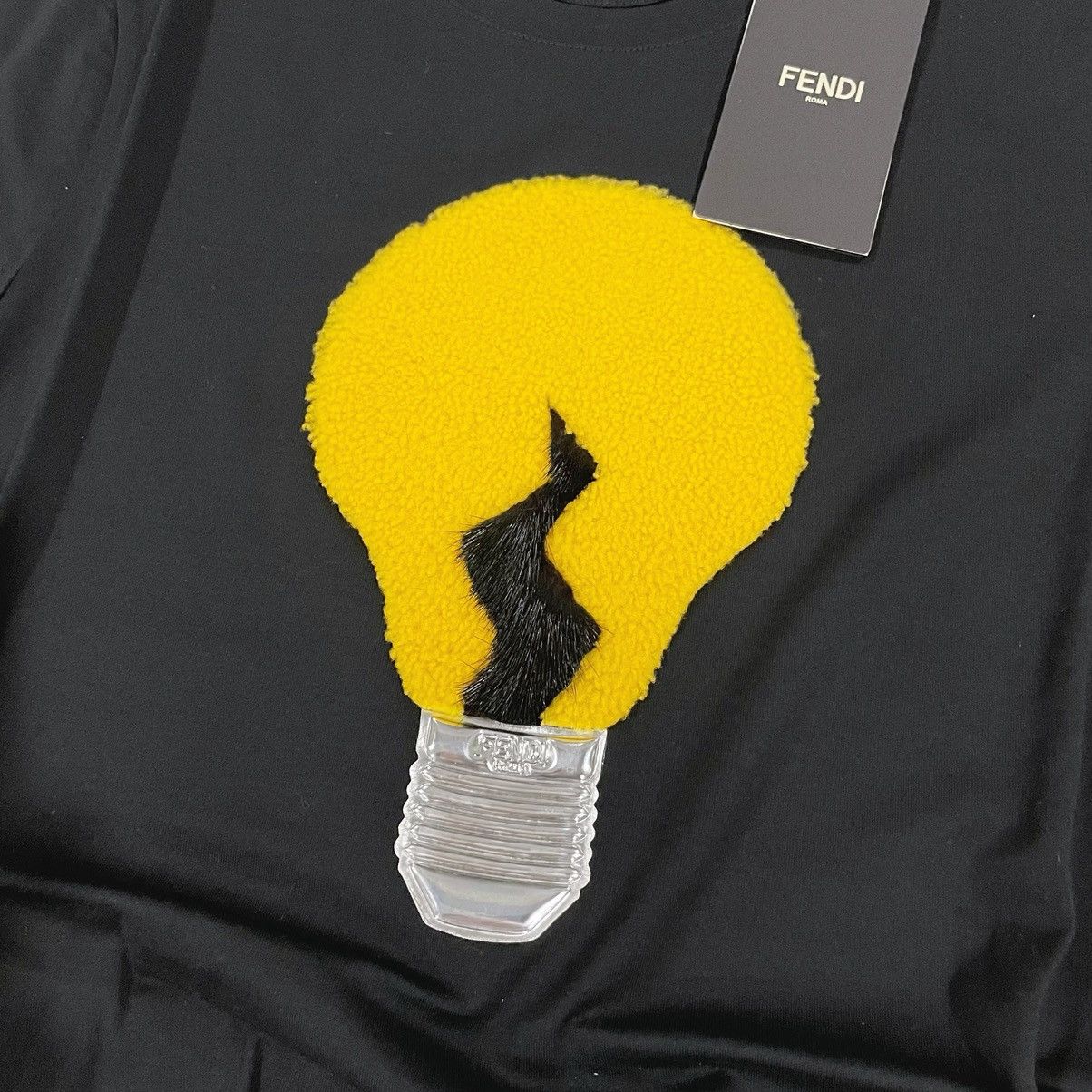 Fendi Fendi black T-shirt shearling lightbulb JE tee Size US S / EU 44-46 / 1 - 2 Thumbnail