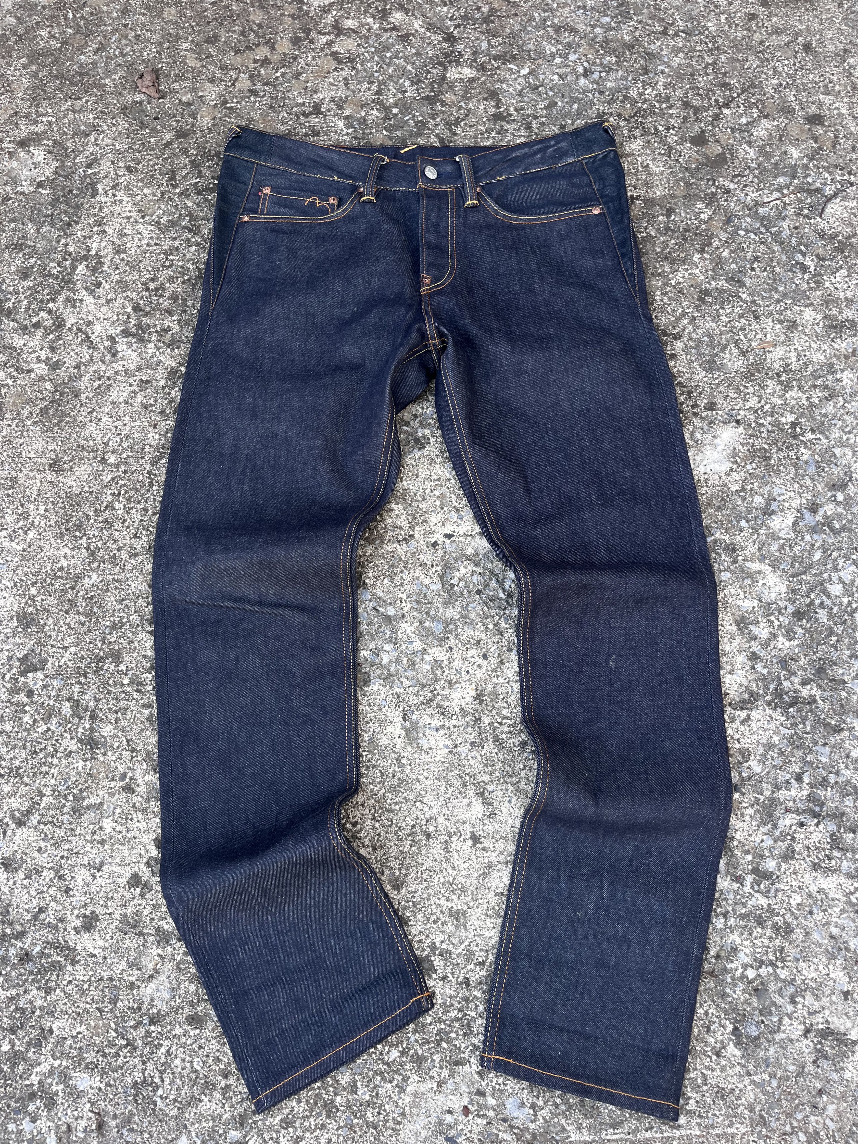 Evisu Painted Back Raw Denim