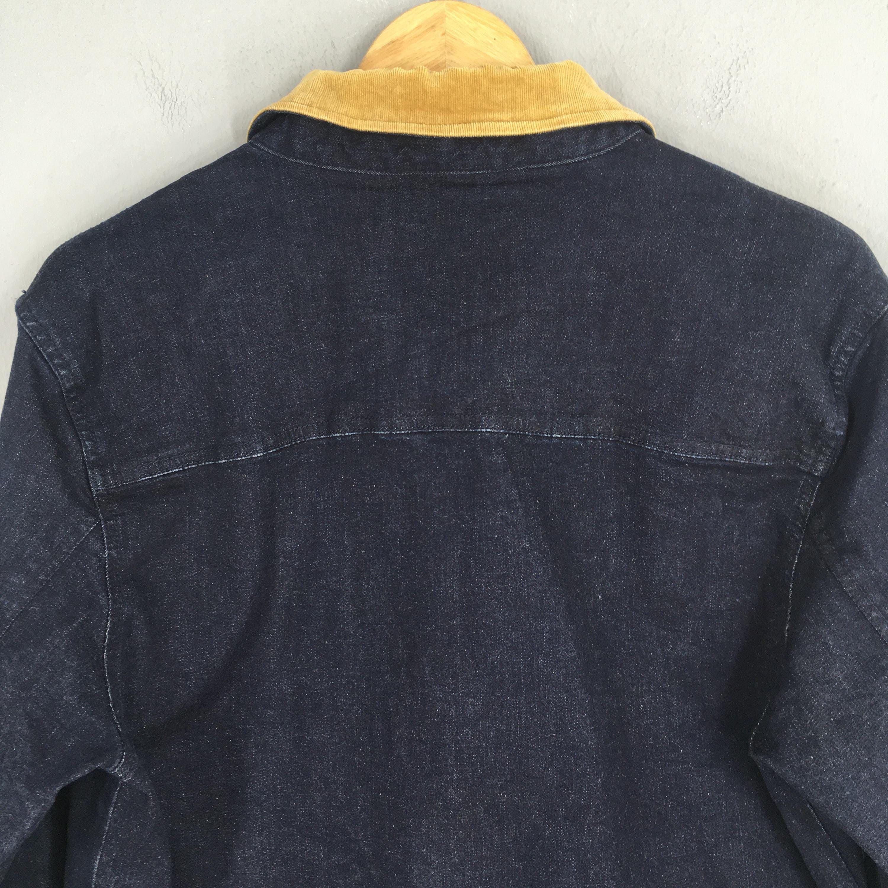 Le Mont Saint Michel 90s Indigo Blue Denim Workers Barn Field Jacket Large Size US L / EU 52-54 / 3 - 9 Thumbnail