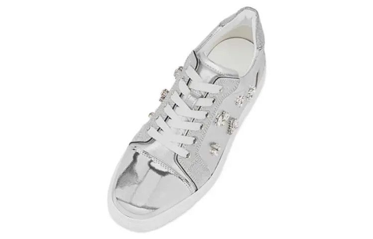 Christian Louboutin os11x0526 Fun Vieira Sneakers in Silver Size US 8 / IT 38 - 3 Thumbnail