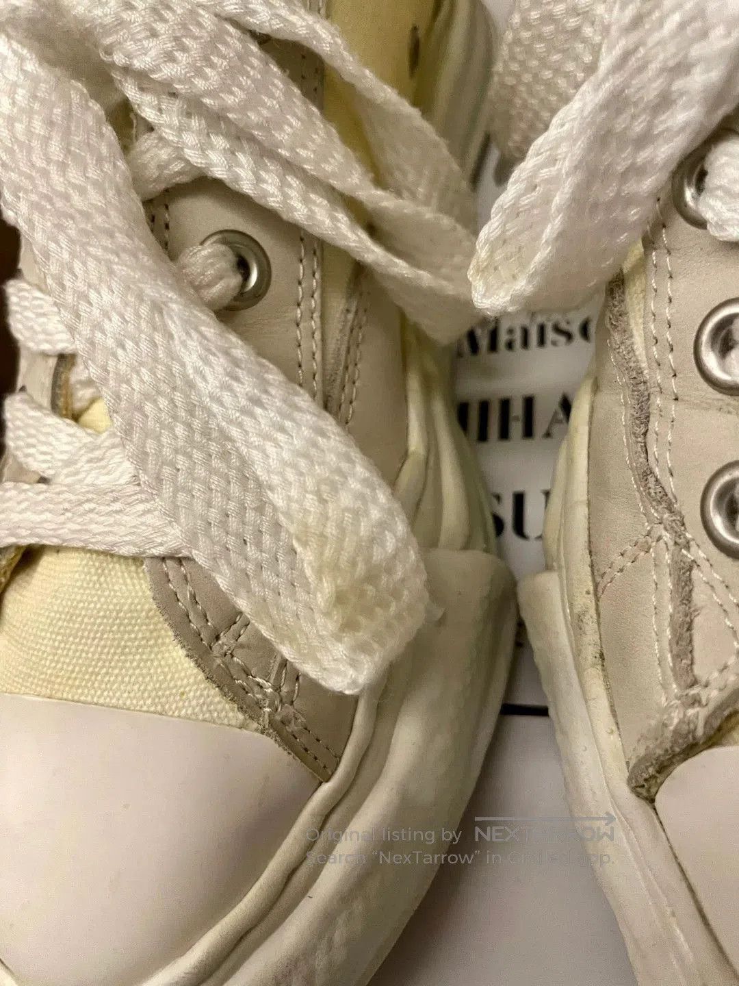 Maison MIHARA YASUHIRO Beige Low-Top Canvas Sneakers Size 8. Size US 8 / EU 41 - 5 Thumbnail