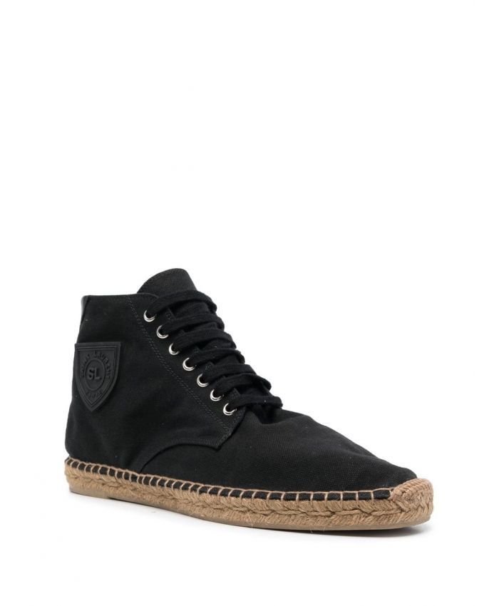 Saint Laurent Paris o1y0325 Logo Espadrilles in Black Size US 7 / EU 40 - 2 Thumbnail
