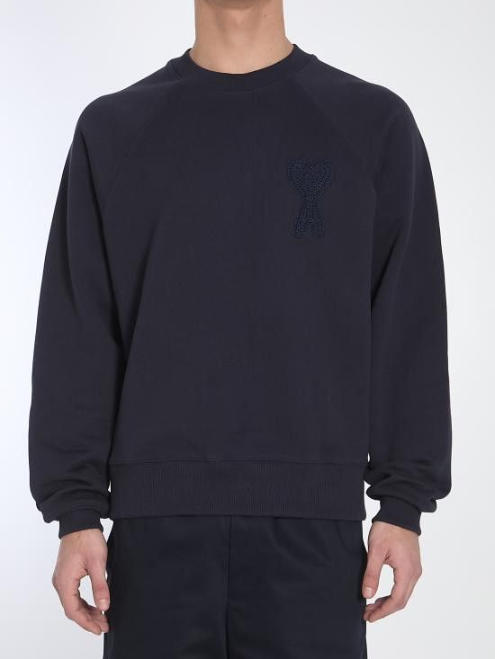 AMI AMI Men Sweater USW055 BLUE Size US S / EU 44-46 / 1 - 1 Thumbnail
