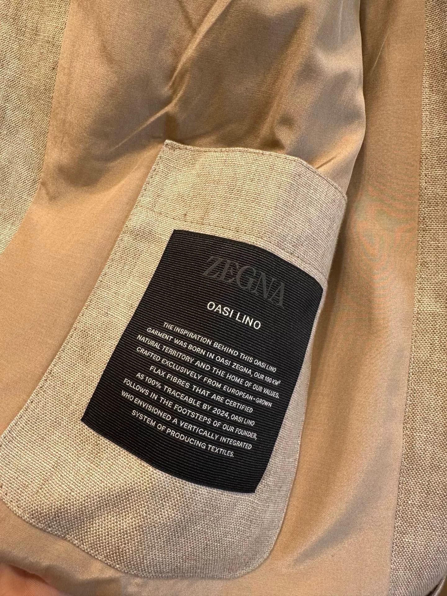 Ermenegildo Zegna Zegna Oasi Lino Beige Men's Jacket Size US M / EU 48-50 / 2 - 6 Thumbnail