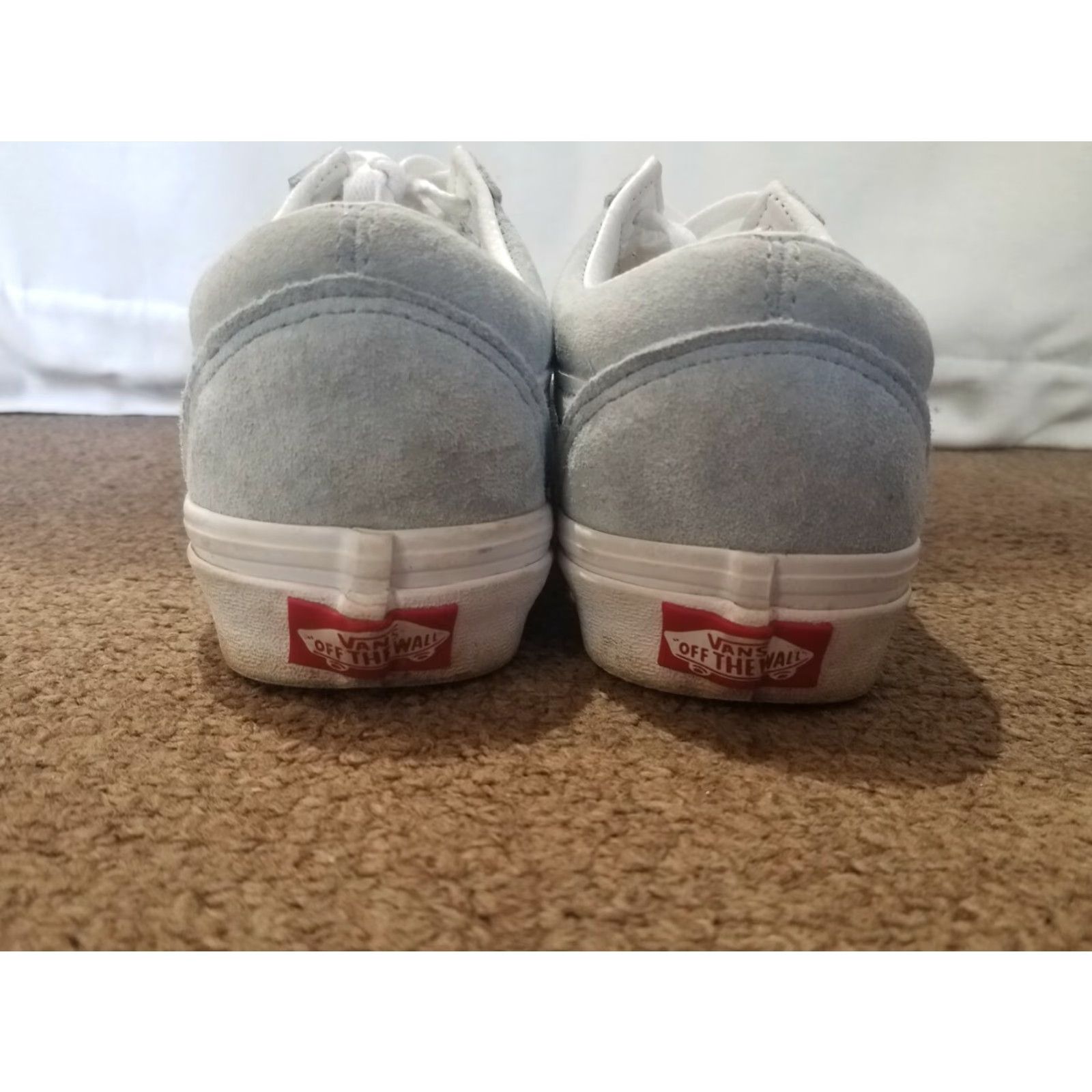 Vans VINTAGE Vans Pig Suede Old Skool Sneaker Unisex Adults Mens 4.5 Womens 6 Blue Fog/True White Size US 5 / IT 35 - 3 Thumbnail