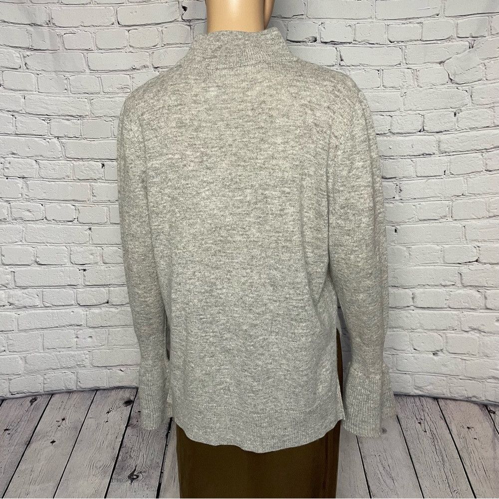 MILLY NWT New $350 Milly Wool Cashmere Ruffle Cuff Mock Neck Grey Size M / US 6-8 / IT 42-44 - 9 Thumbnail